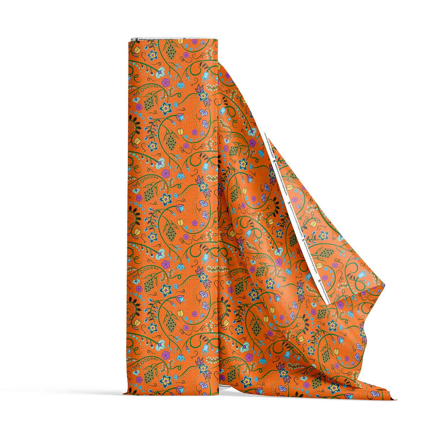 Fresh Fleur Carrot Satin Fabric By the Yard Pre Order