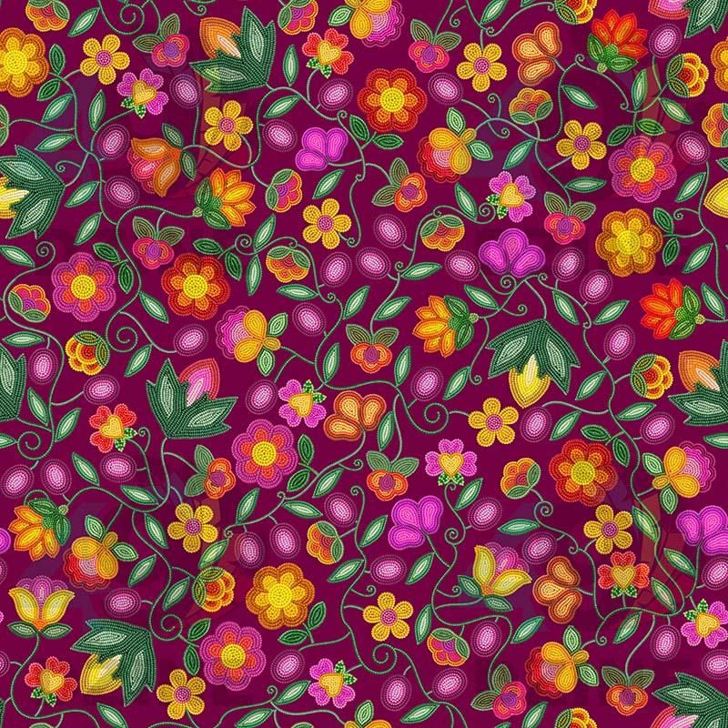 Boreal Bounty Dark Magenta 42 Inch Cotton Poplin Pre Order