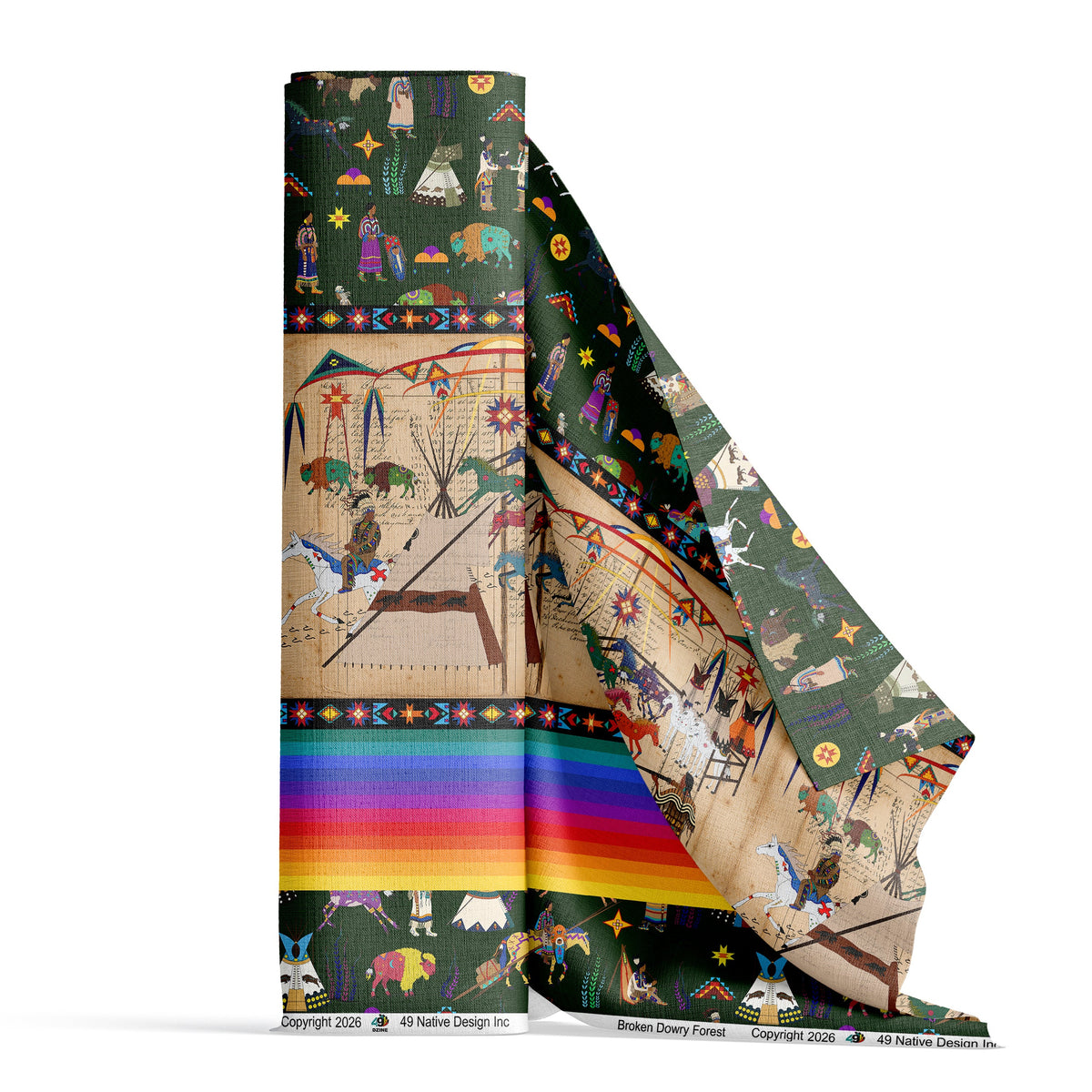 Broken Dowry Forest Satin Fabric By the Yard Pre Order