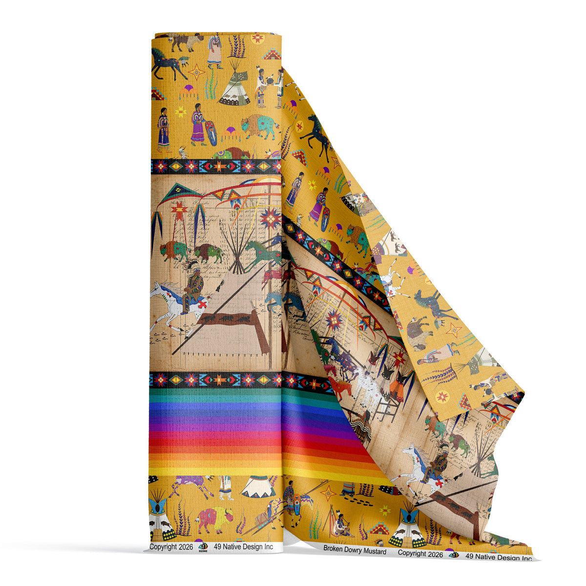 Broken Dowry Mustard Satin Fabric By the Yard Pre Order