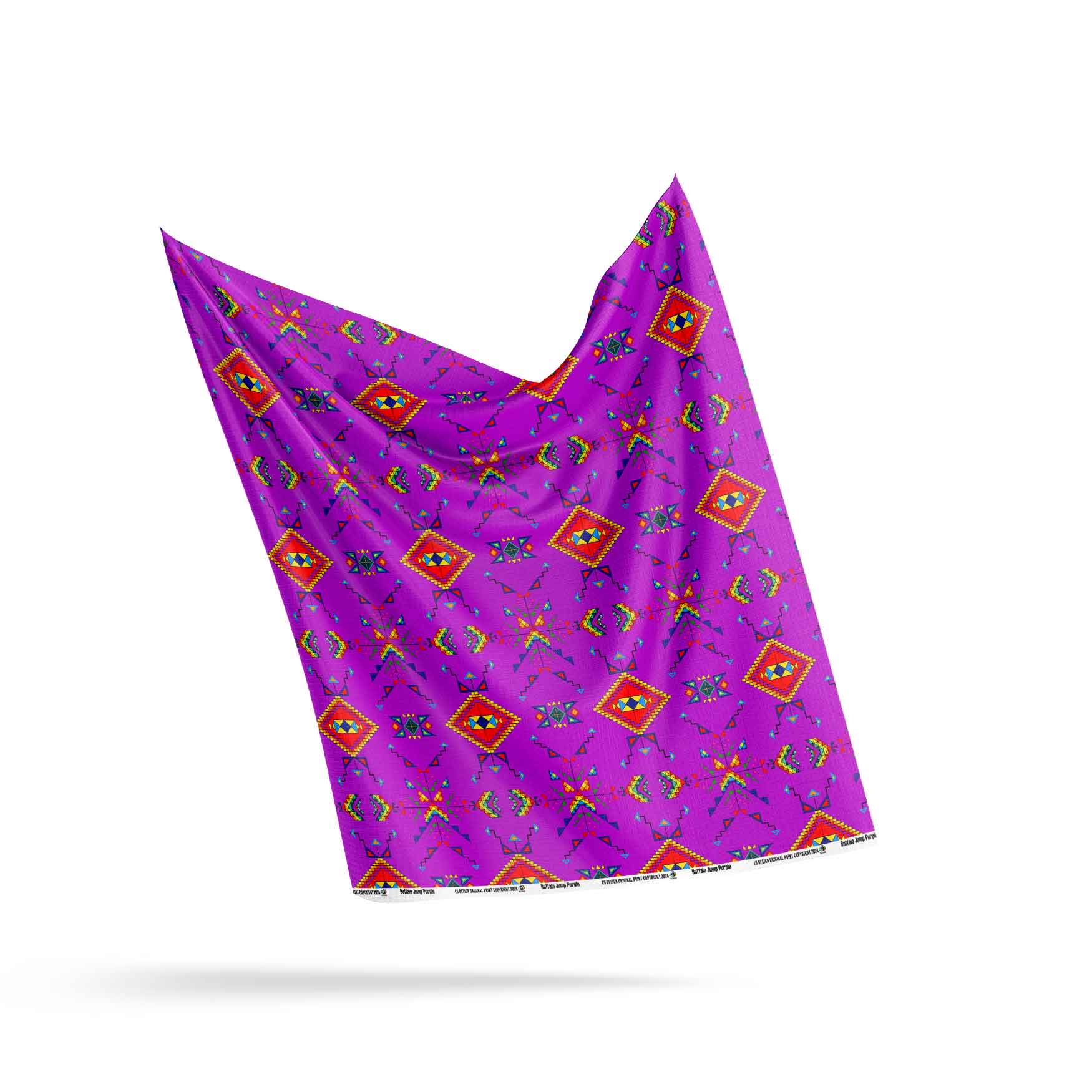 Buffalo Jump Purple Satin Fabric By the Yard Pre Order