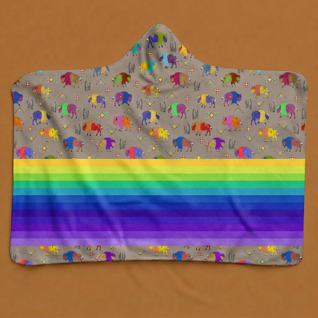 Buffalo Spirit Tan Hooded Blanket