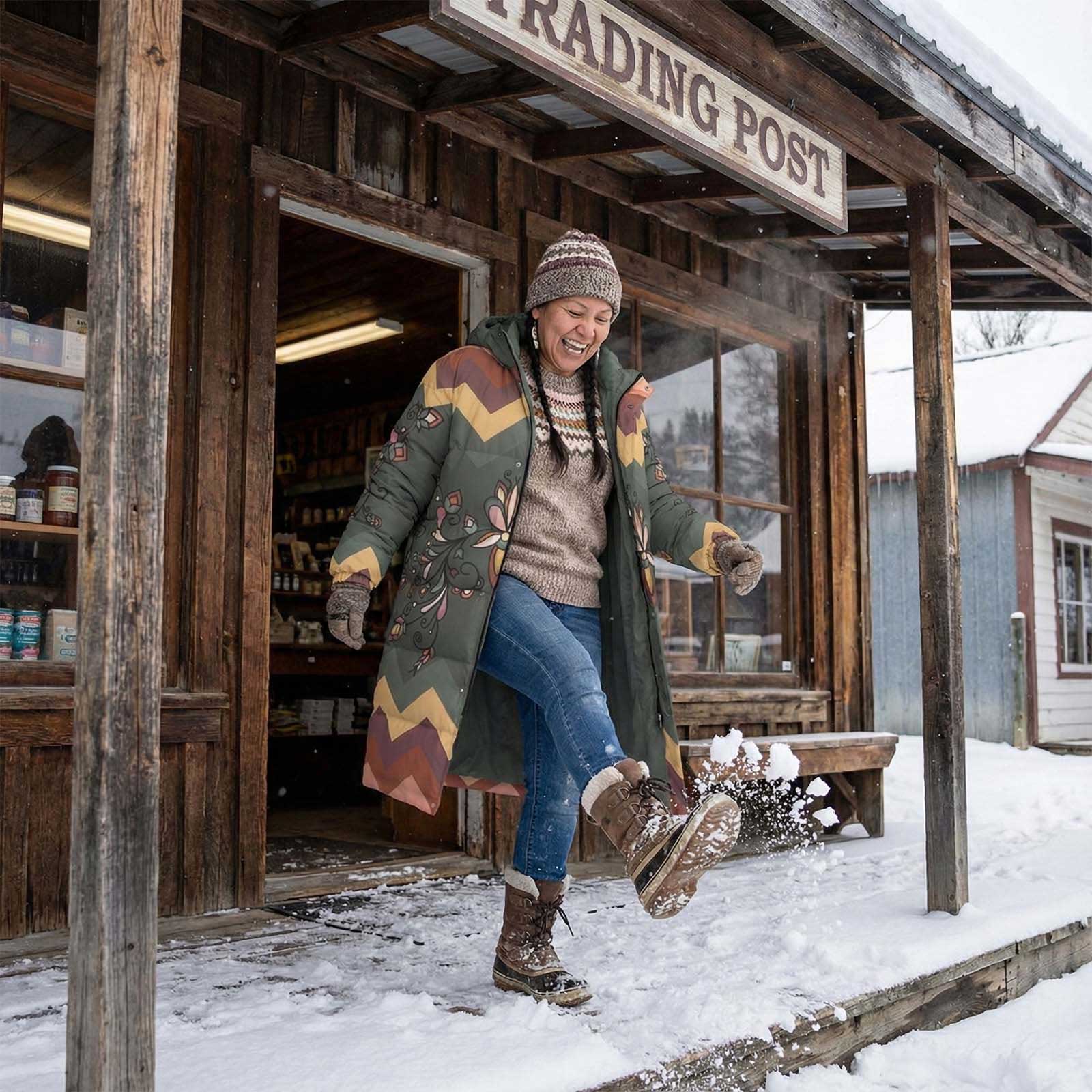 Burn Sky Petals Unisex Long Down Jacket