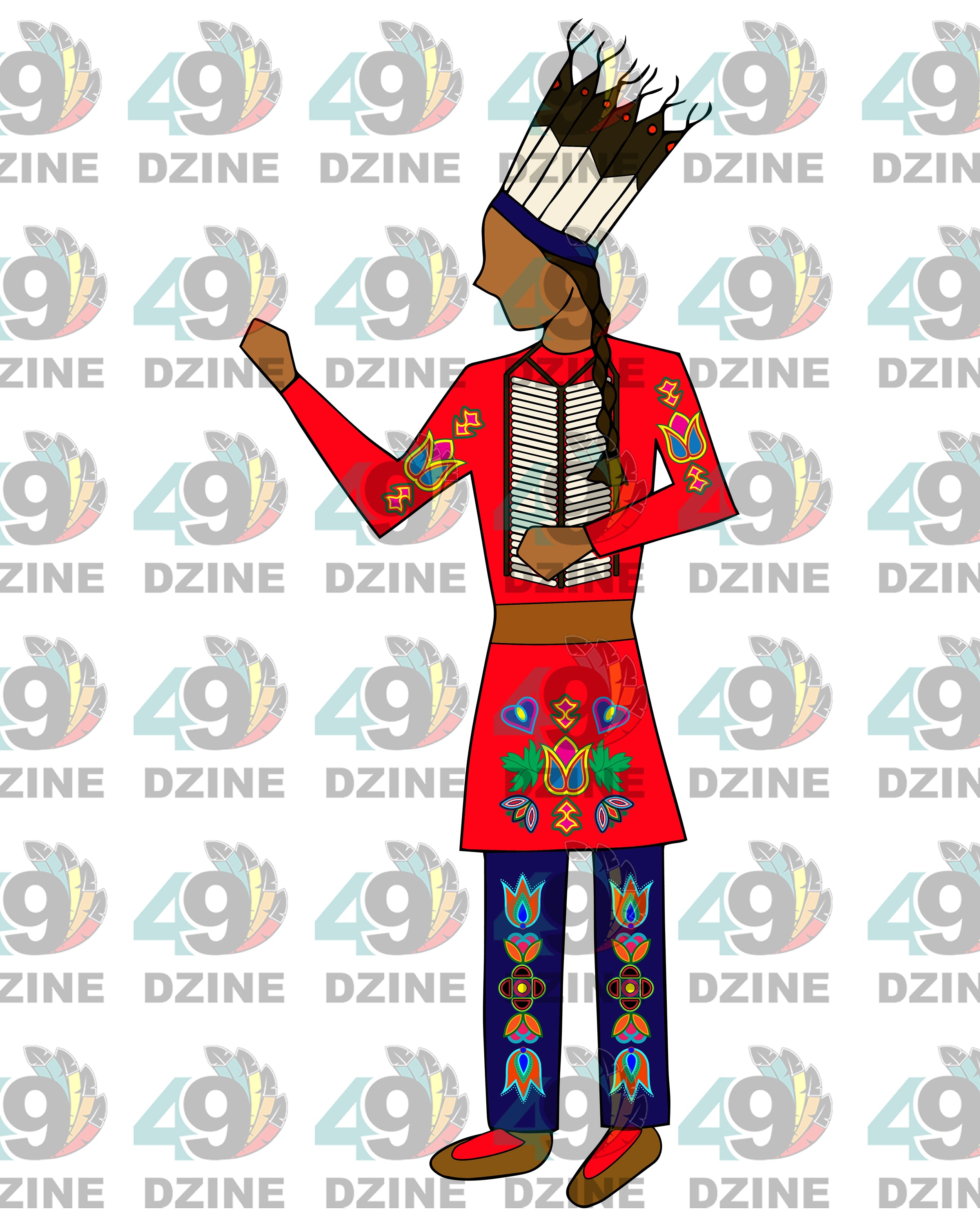 10-inch Chief with Florals and Breastplate Transfer