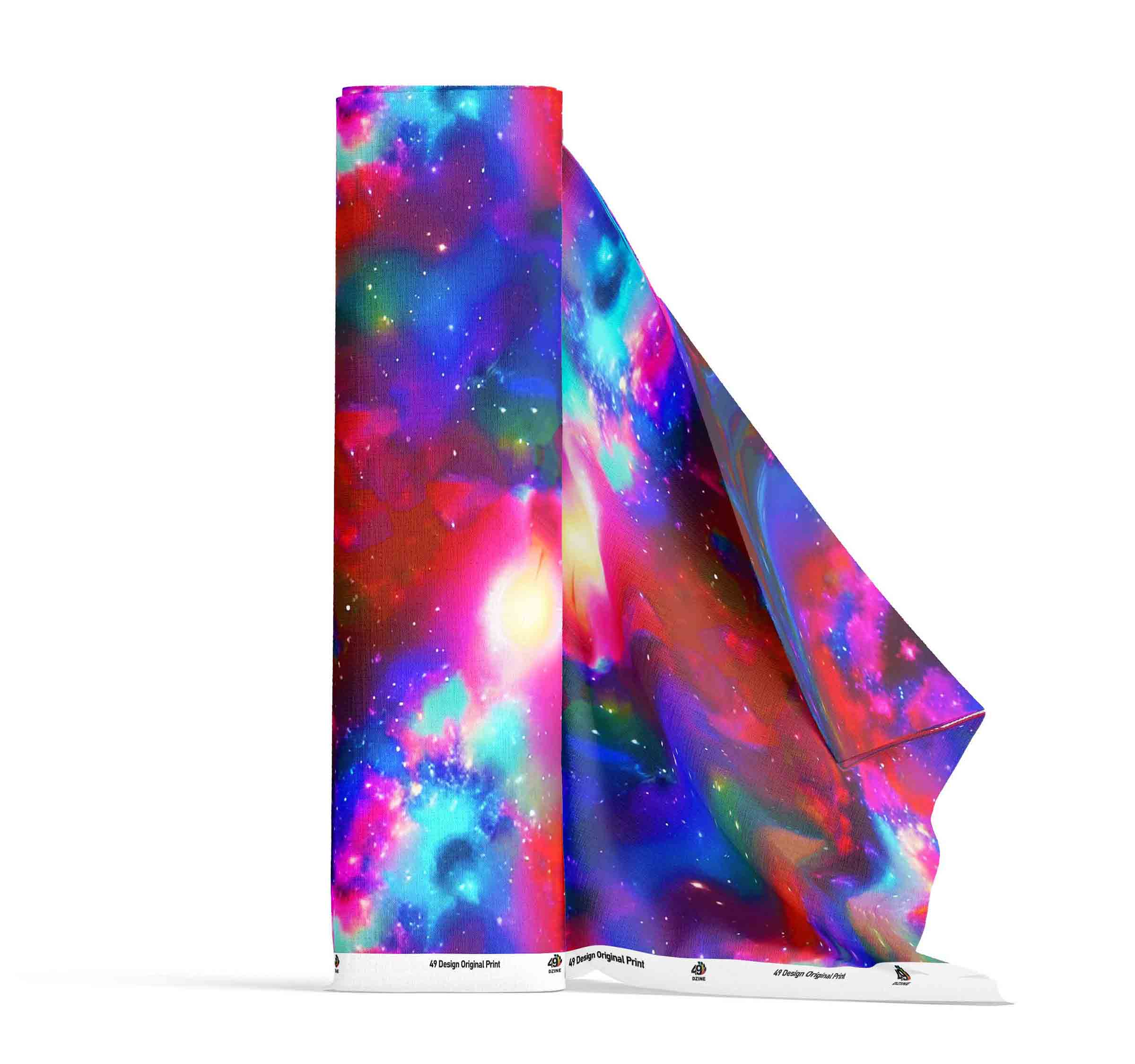 Cosmic Lights Satin Fabric By the Yard Pre Order