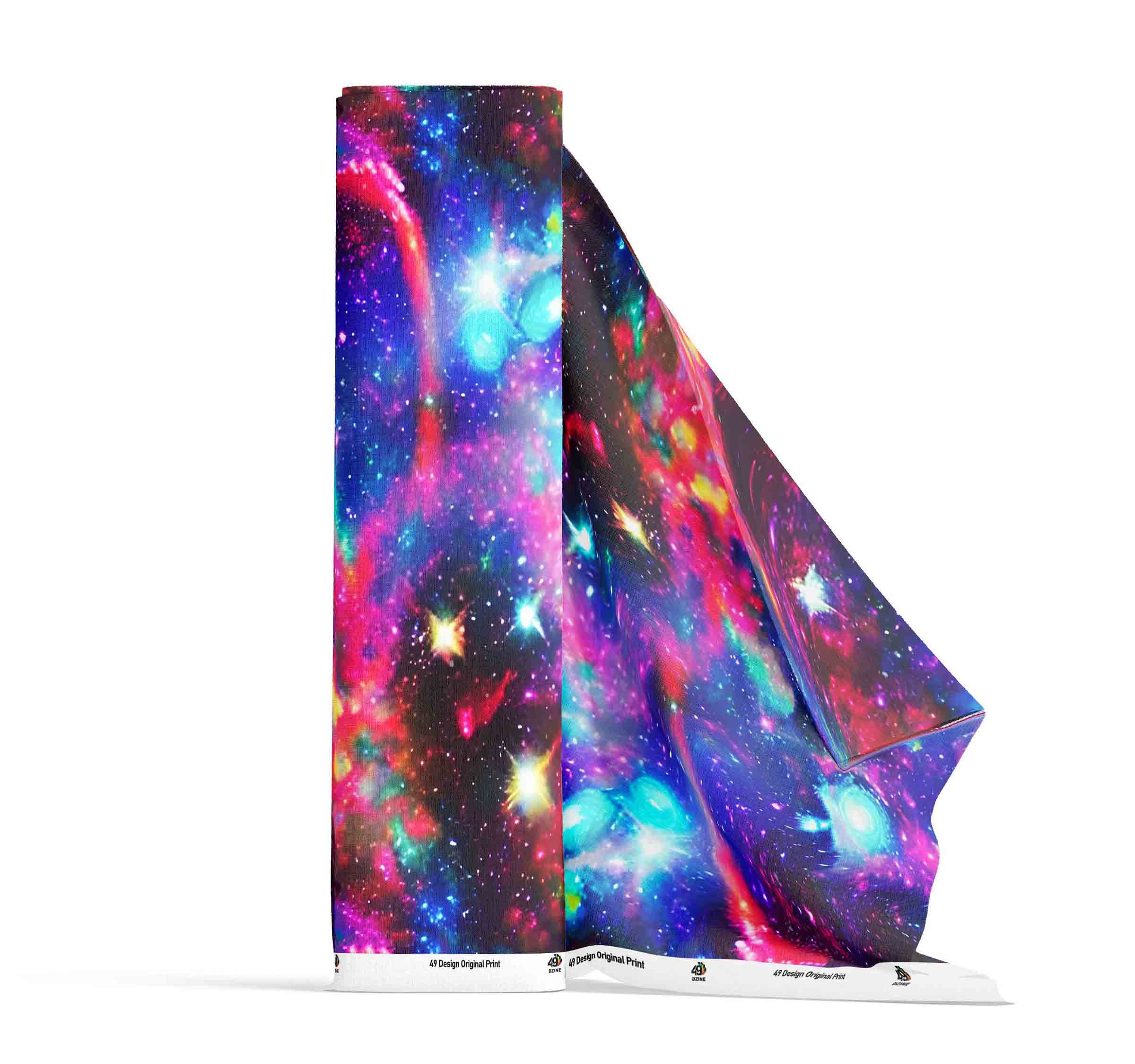 Cosmic Starburst Satin Fabric By the Yard Pre Order