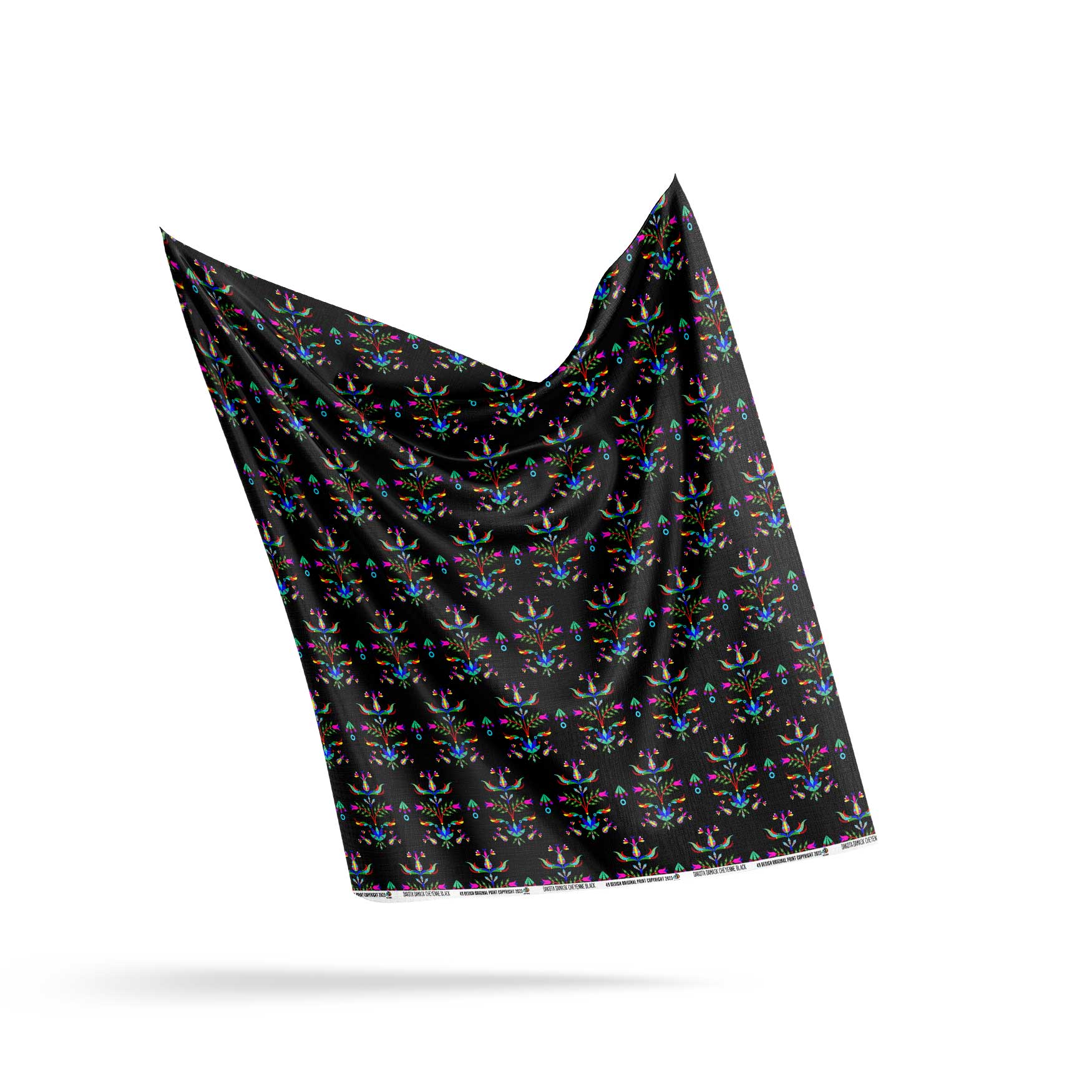 Dakota Damask Black Satin Fabric By the Yard Pre Order