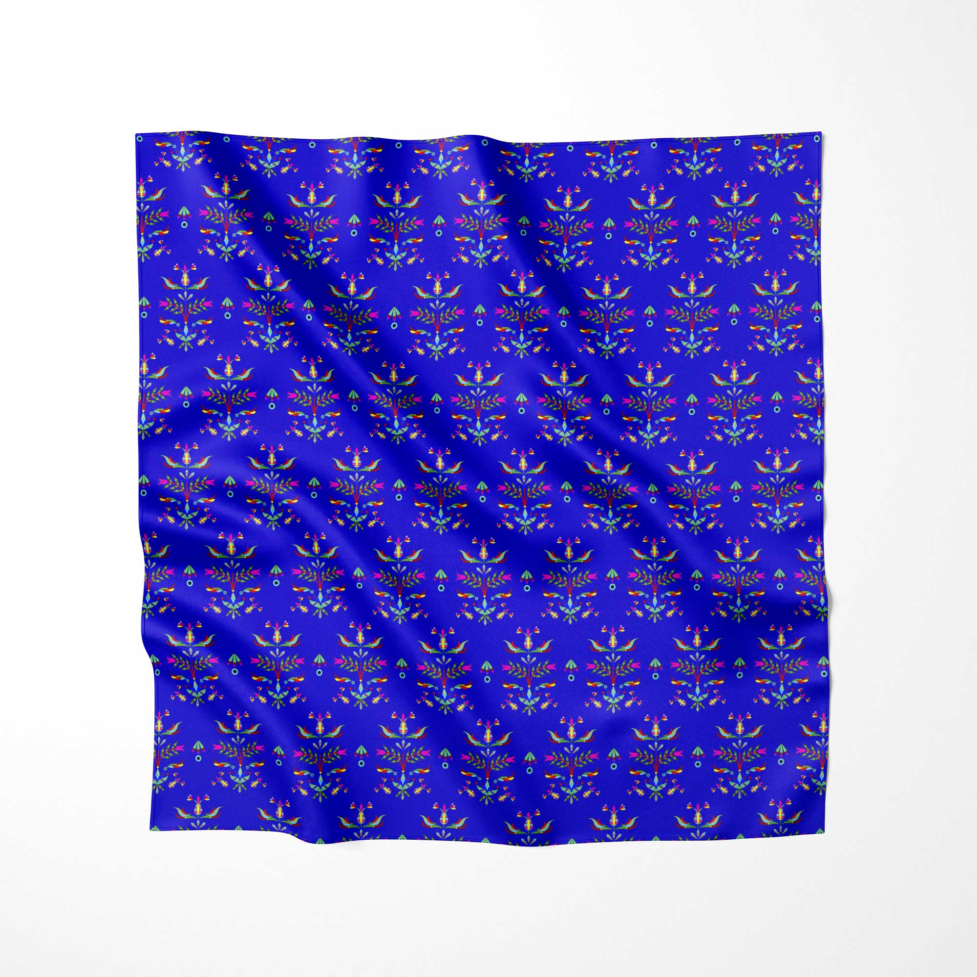 Dakota Damask Blue Satin Fabric By the Yard Pre Order
