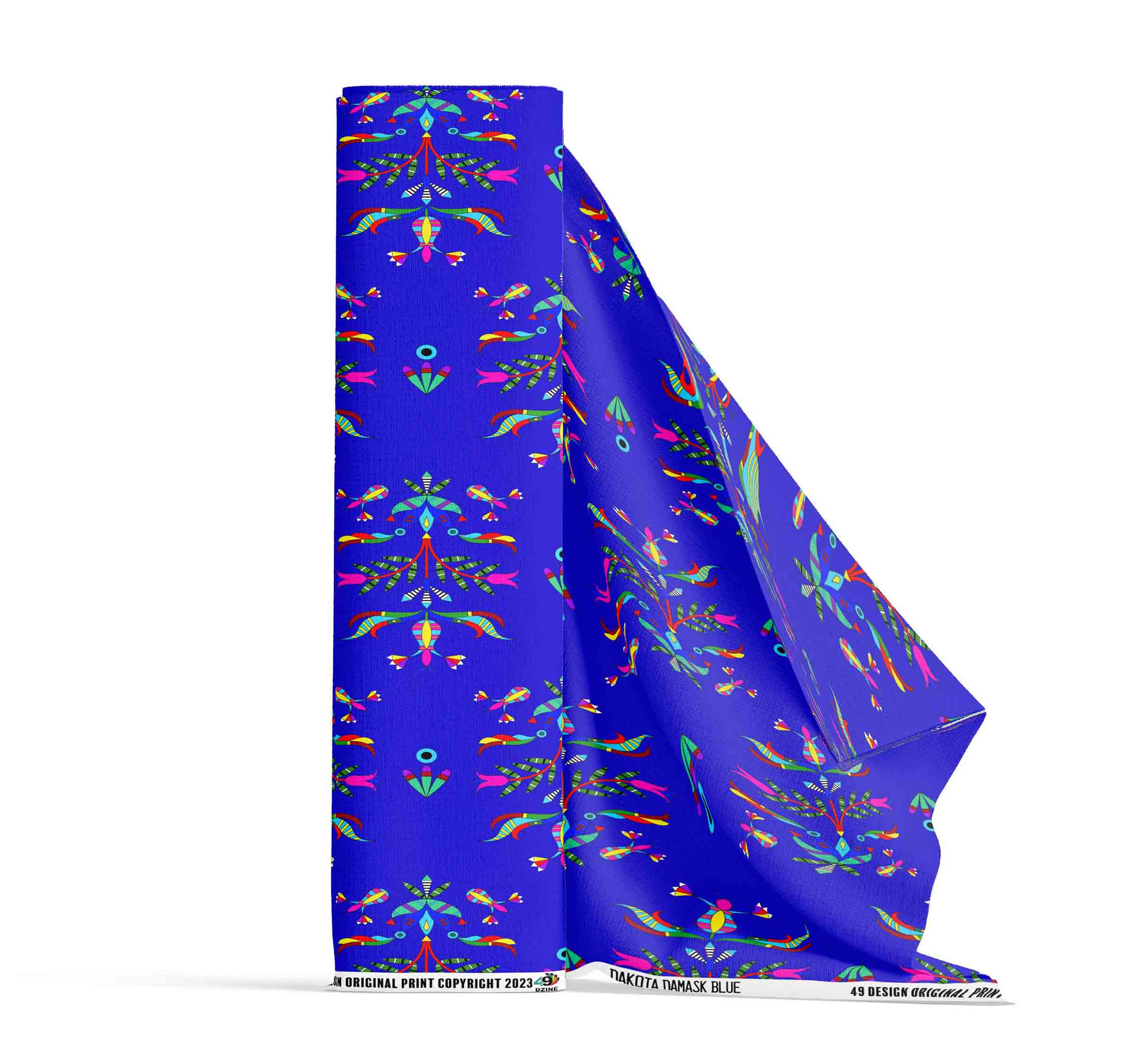 Dakota Damask Blue 56 Inch Cotton Poplin Pre Order