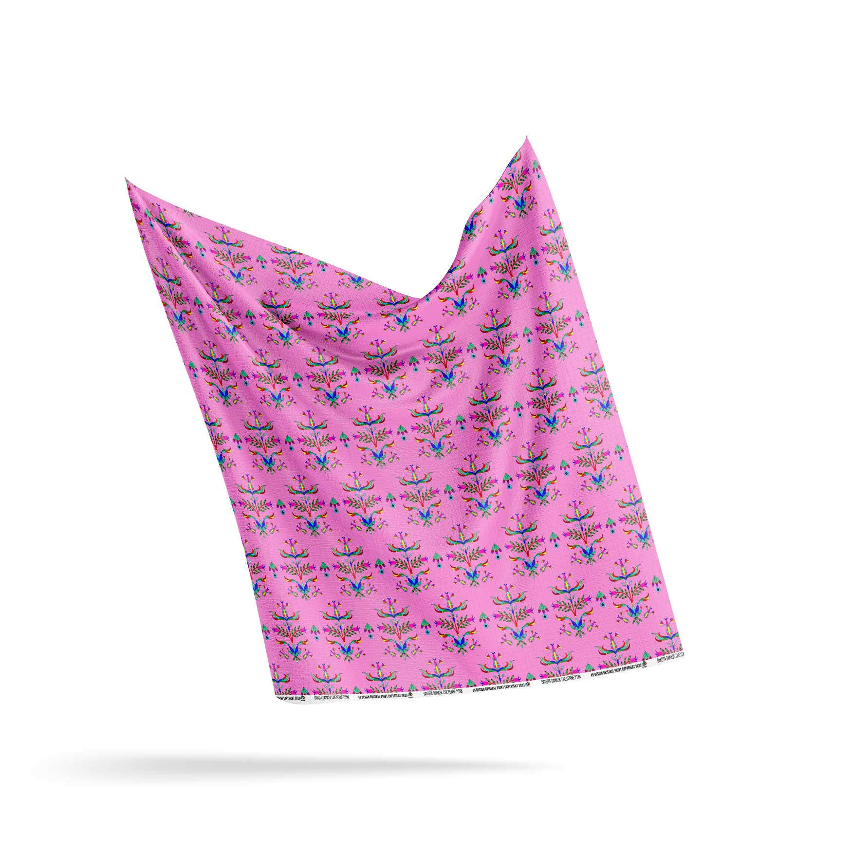 Dakota Damask Cheyenne Pink Satin Fabric By the Yard Pre Order