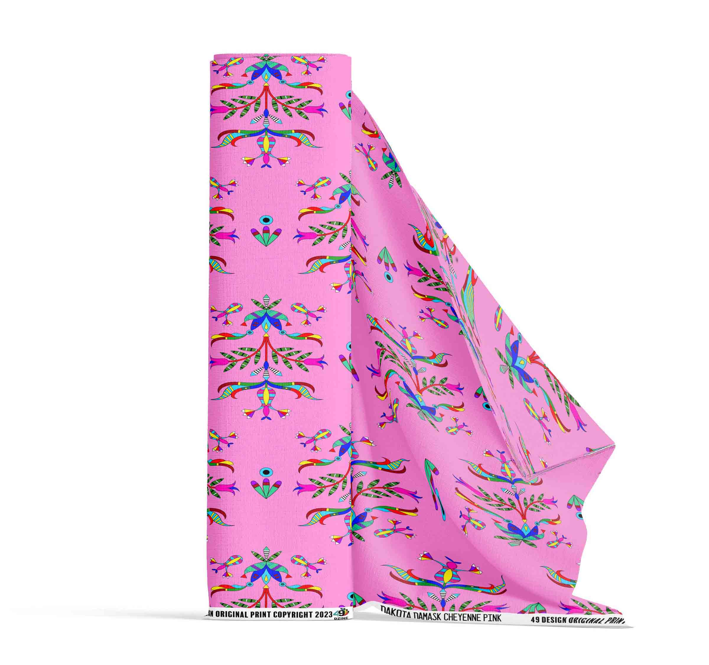 Dakota Damask Cheyenne Pink Satin Fabric By the Yard Pre Order