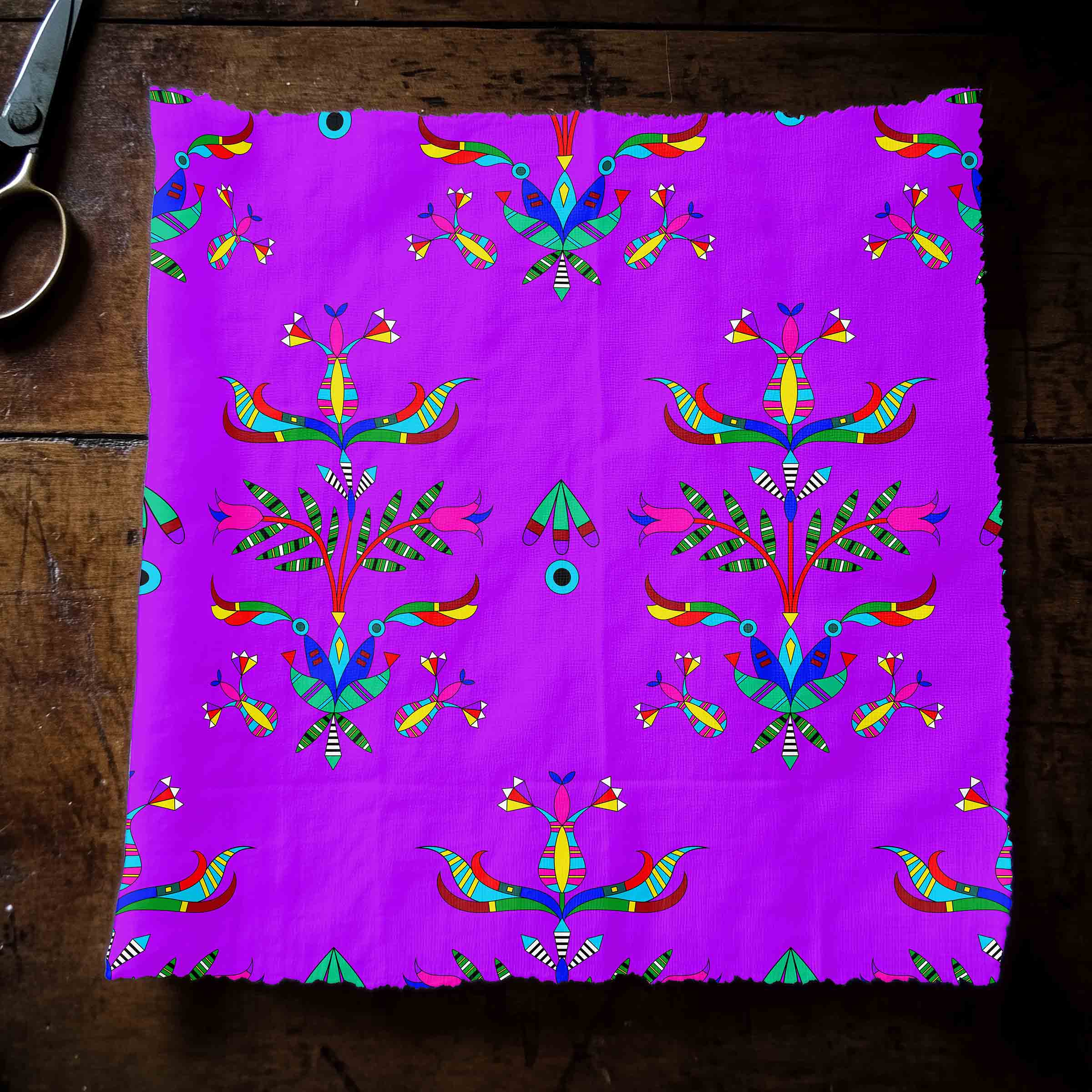 Dakota Damask Purple 56 Inch Cotton Poplin Pre Order