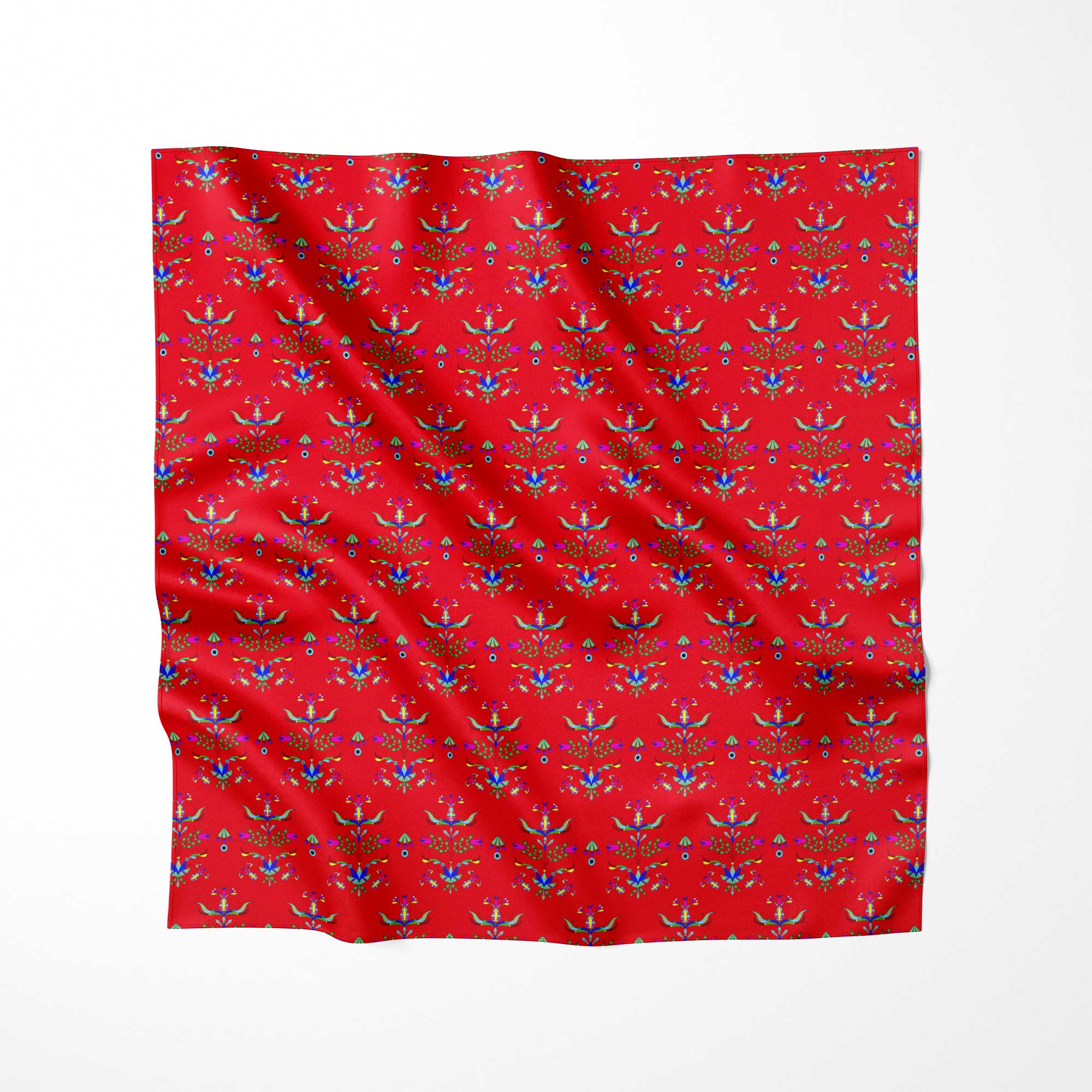Dakota Damask Red Satin Fabric By the Yard Pre Order