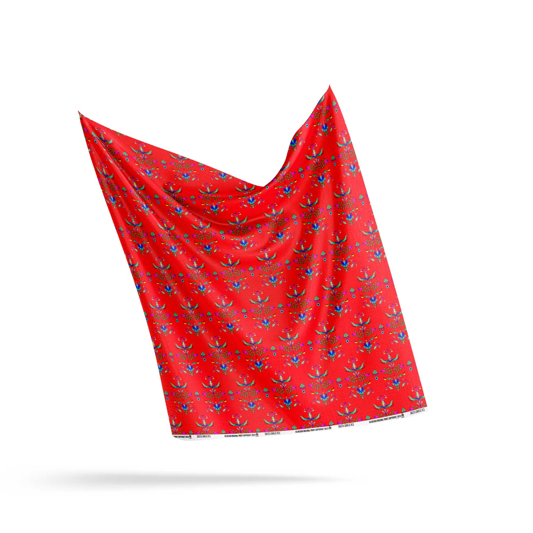 Dakota Damask Red Satin Fabric By the Yard Pre Order