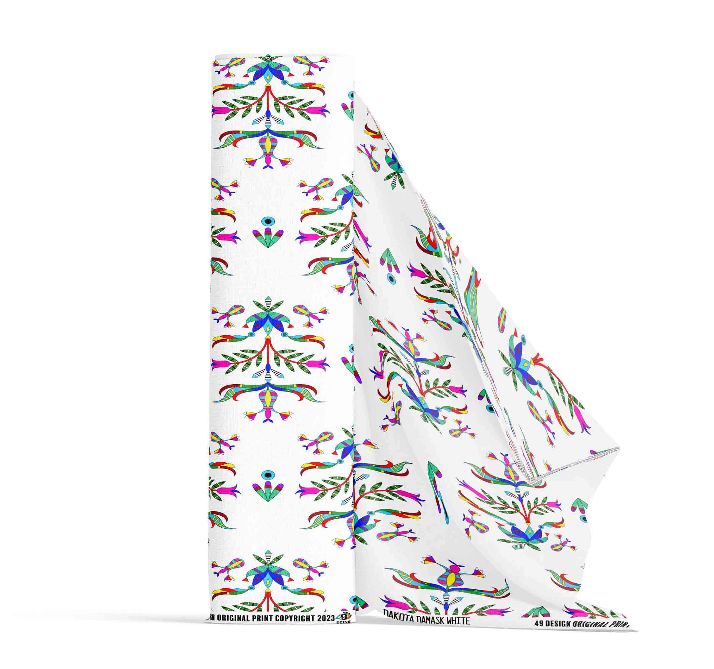 Dakota Damask White 56 Inch Cotton Poplin Pre Order