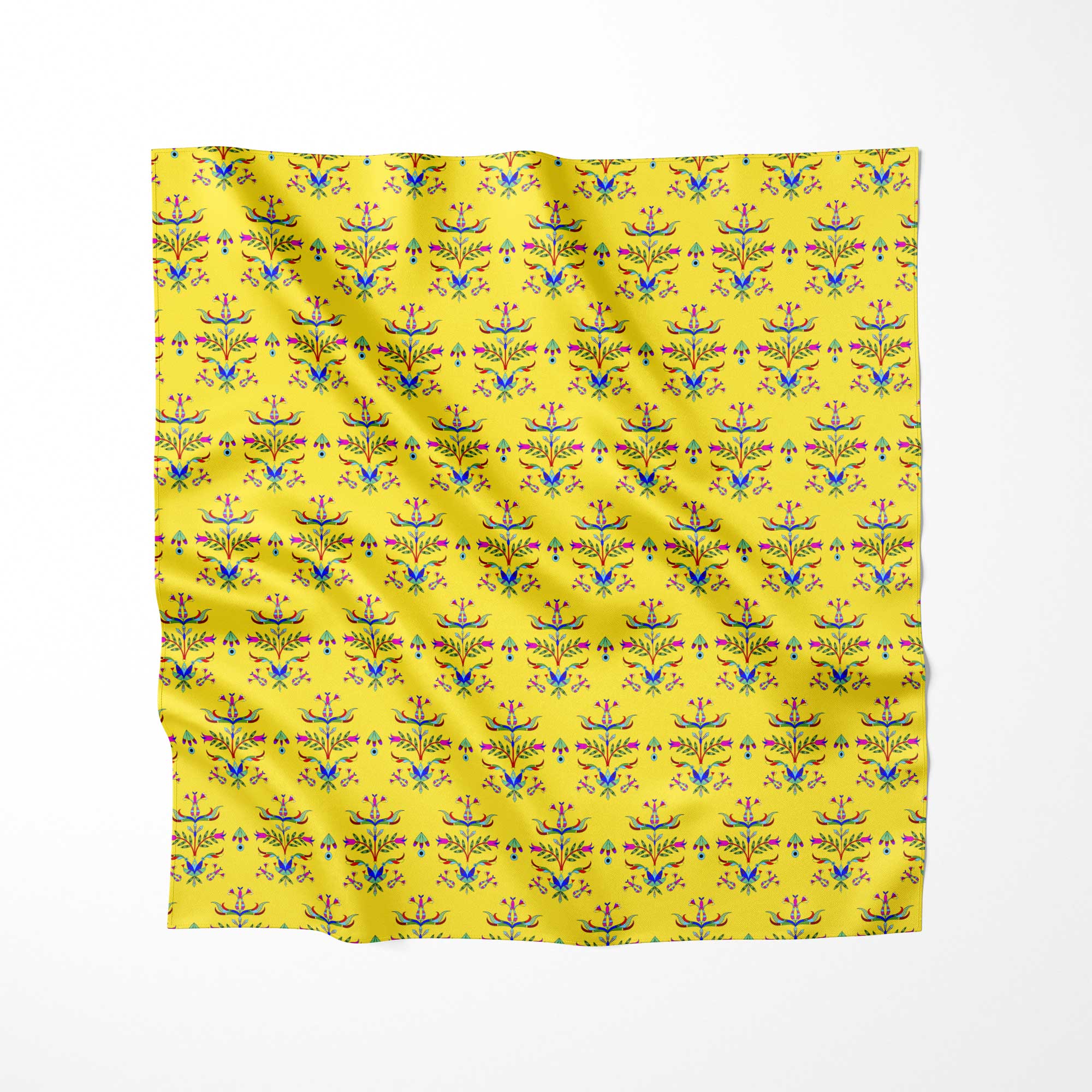 Dakota Damask Yellow Satin Fabric By the Yard Pre Order