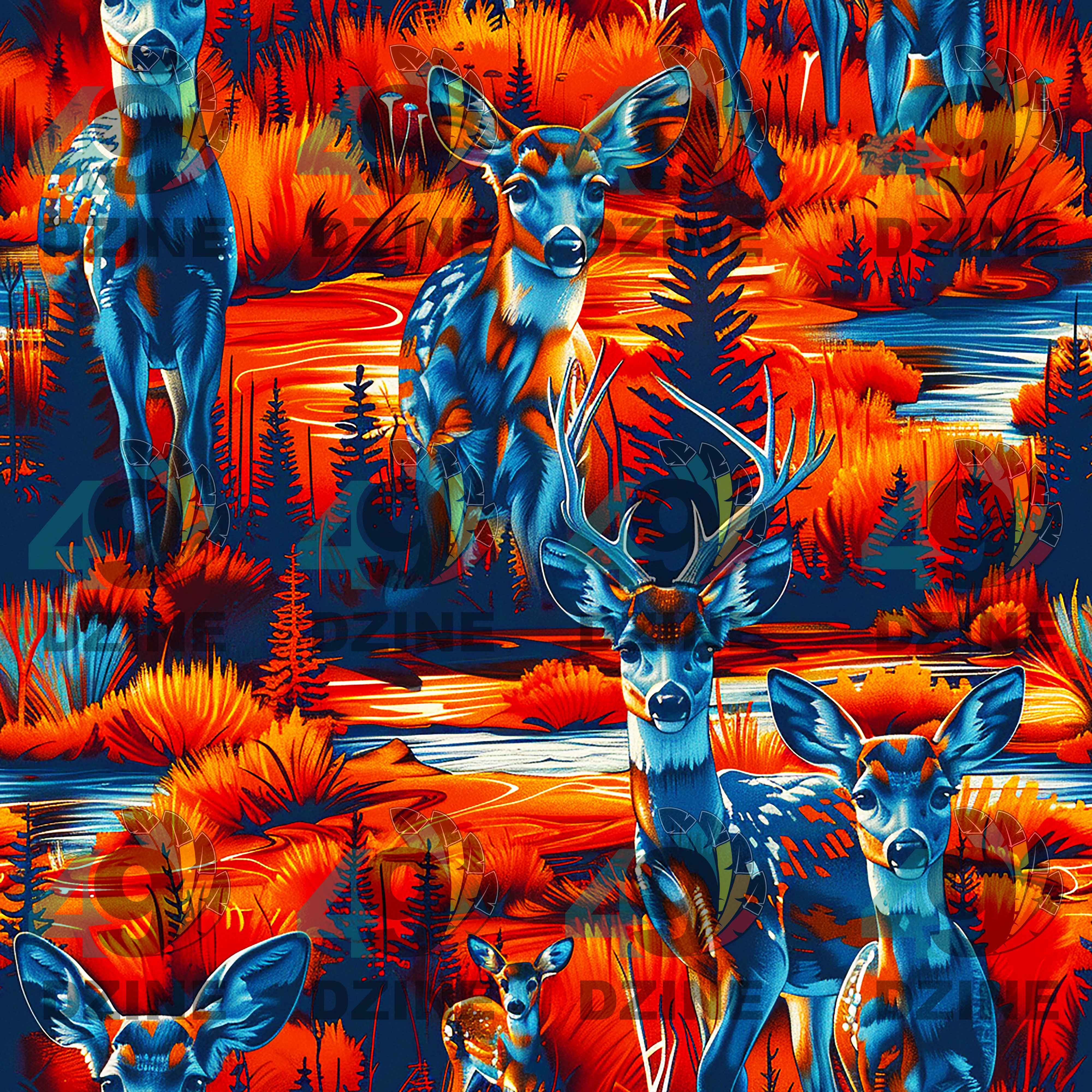 Deer Family 56 Inch Cotton Poplin Pre Order