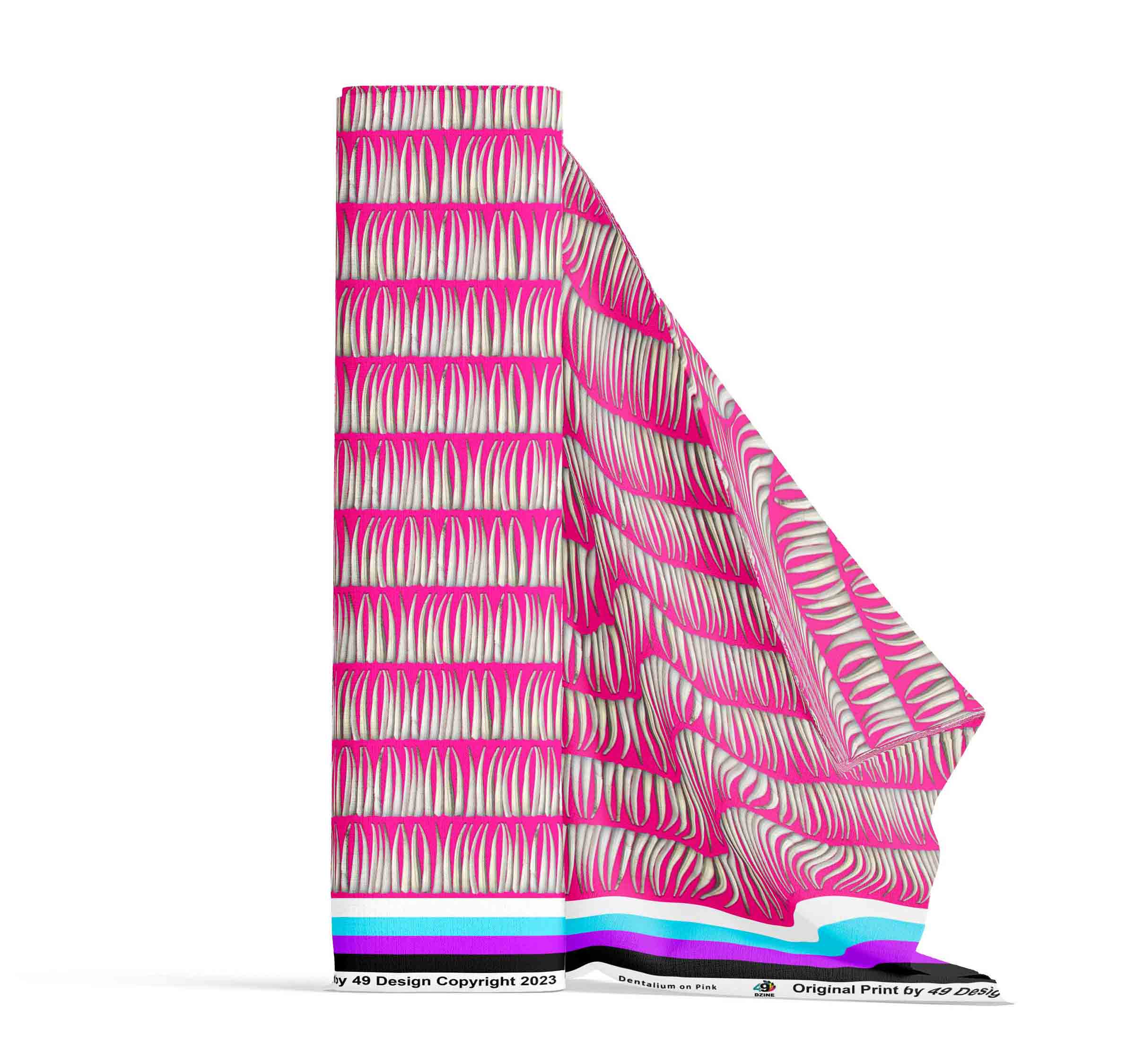 Dentalium on Pink 42 Inch Cotton Poplin Pre Order