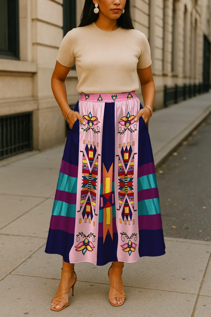 Echoes of the Lodge Blue Skirt