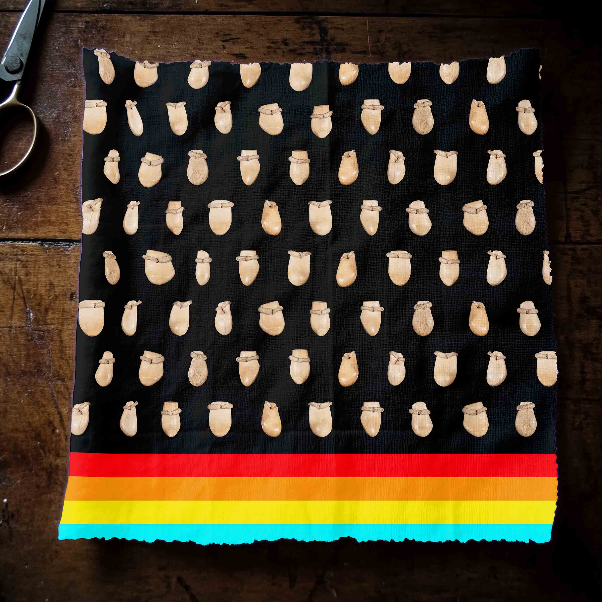 Elk Teeth on Black 56 Inch Cotton Poplin Pre Order