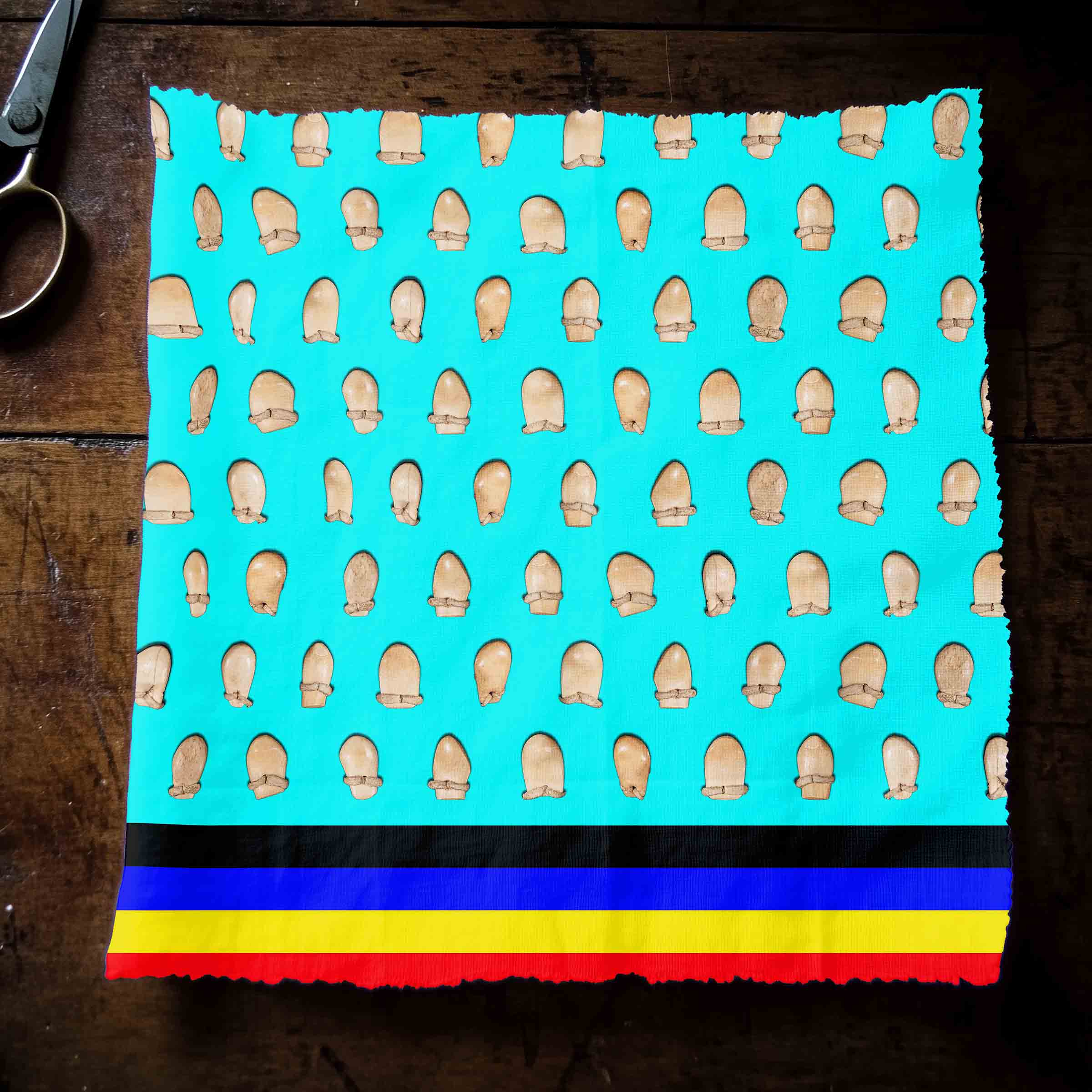 Elk Teeth on Turquoise 56 Inch Cotton Poplin Pre Order