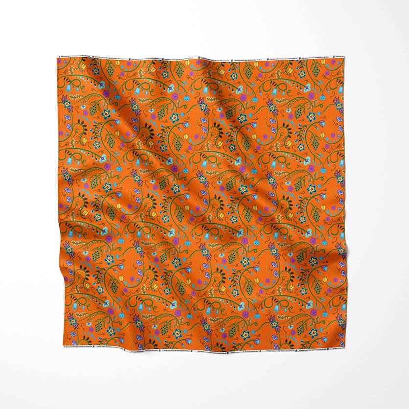 Fresh Fleur Carrot Satin Fabric By the Yard Pre Order