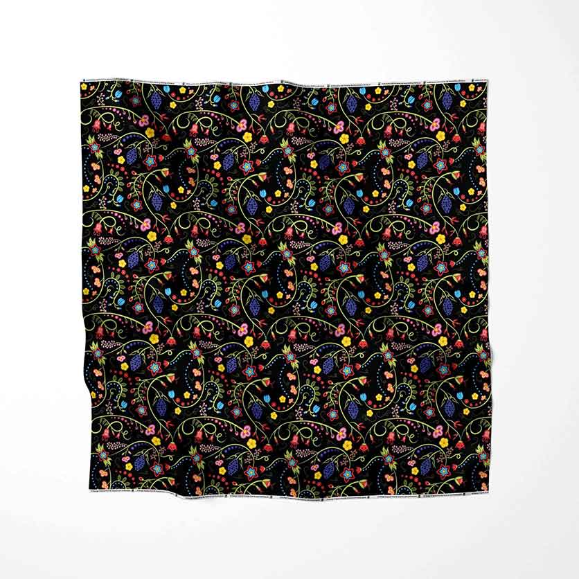 Fresh Fleur Midnight Satin Fabric By the Yard Pre Order