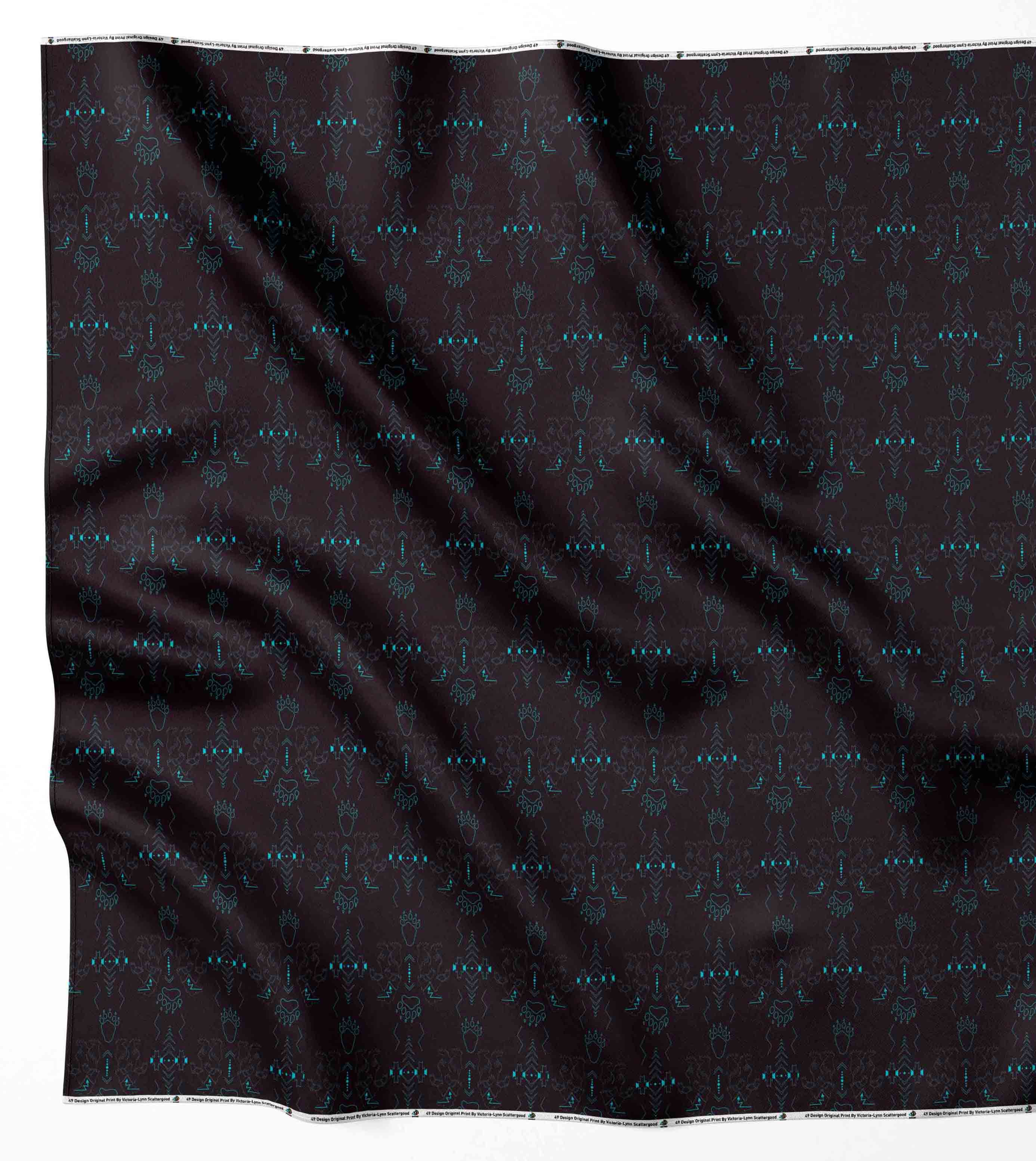 Ledger Bear Satin Fabric By the Yard Pre Order