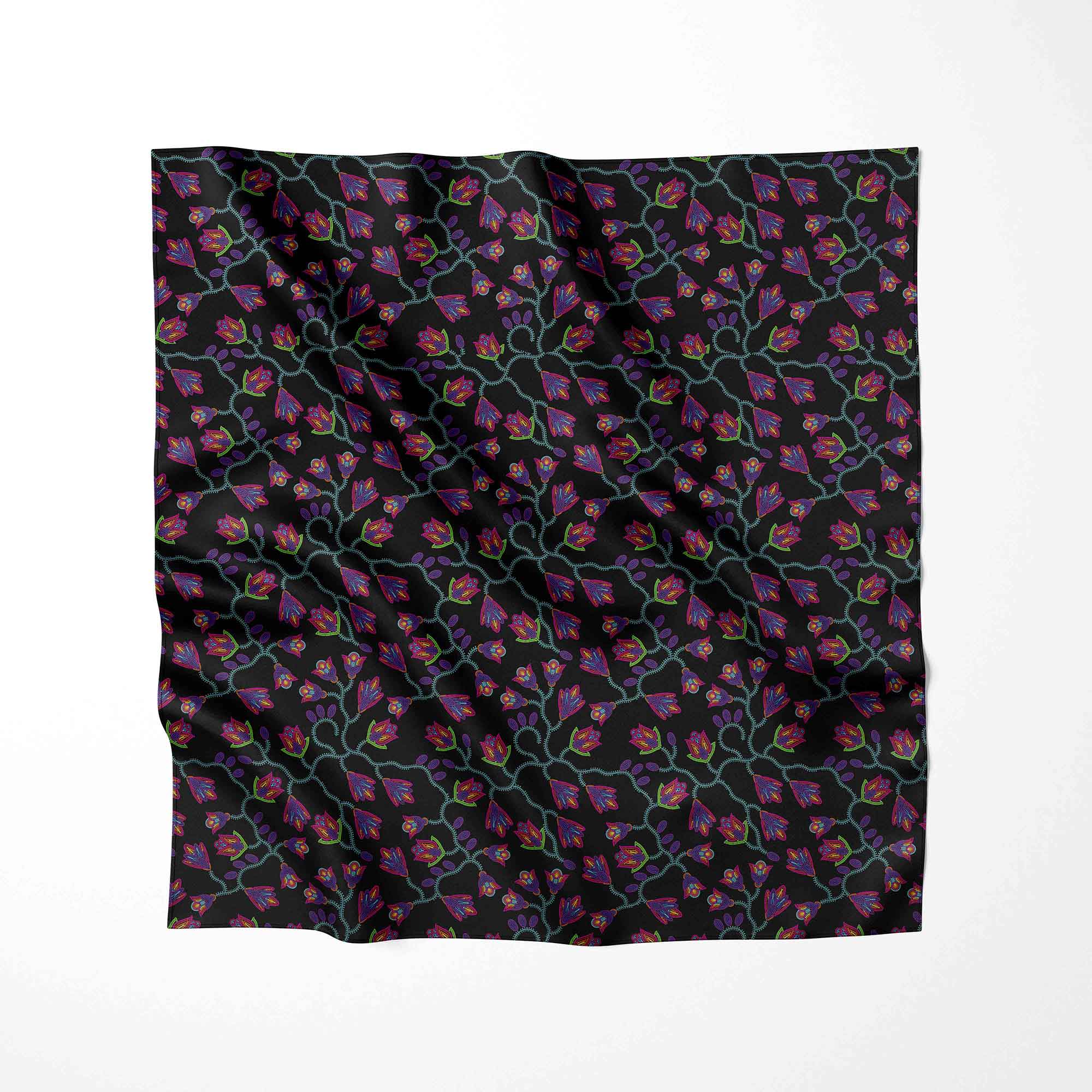 Spring Blossoms on Black 56 Inch Cotton Poplin Pre Order