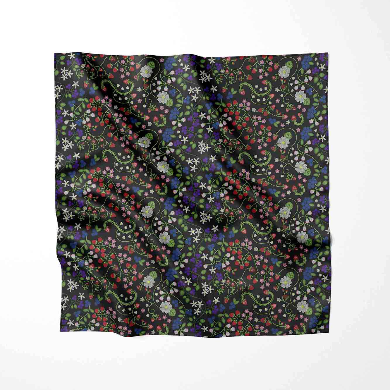 Grandmother's Stories Midnight Satin Fabric By the Yard Pre Order