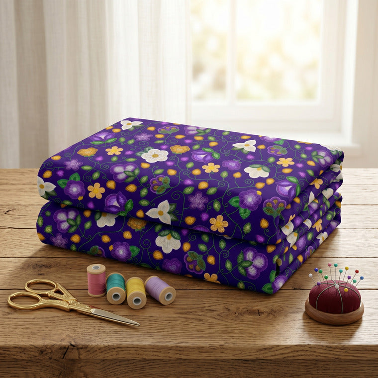 Midnight Moss Bloom Aubergine Satin Fabric By the Yard Pre Order