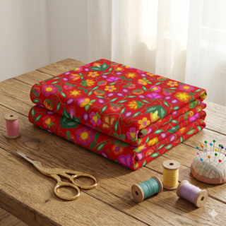 Boreal Bounty Red 42 Inch Cotton Poplin Pre Order