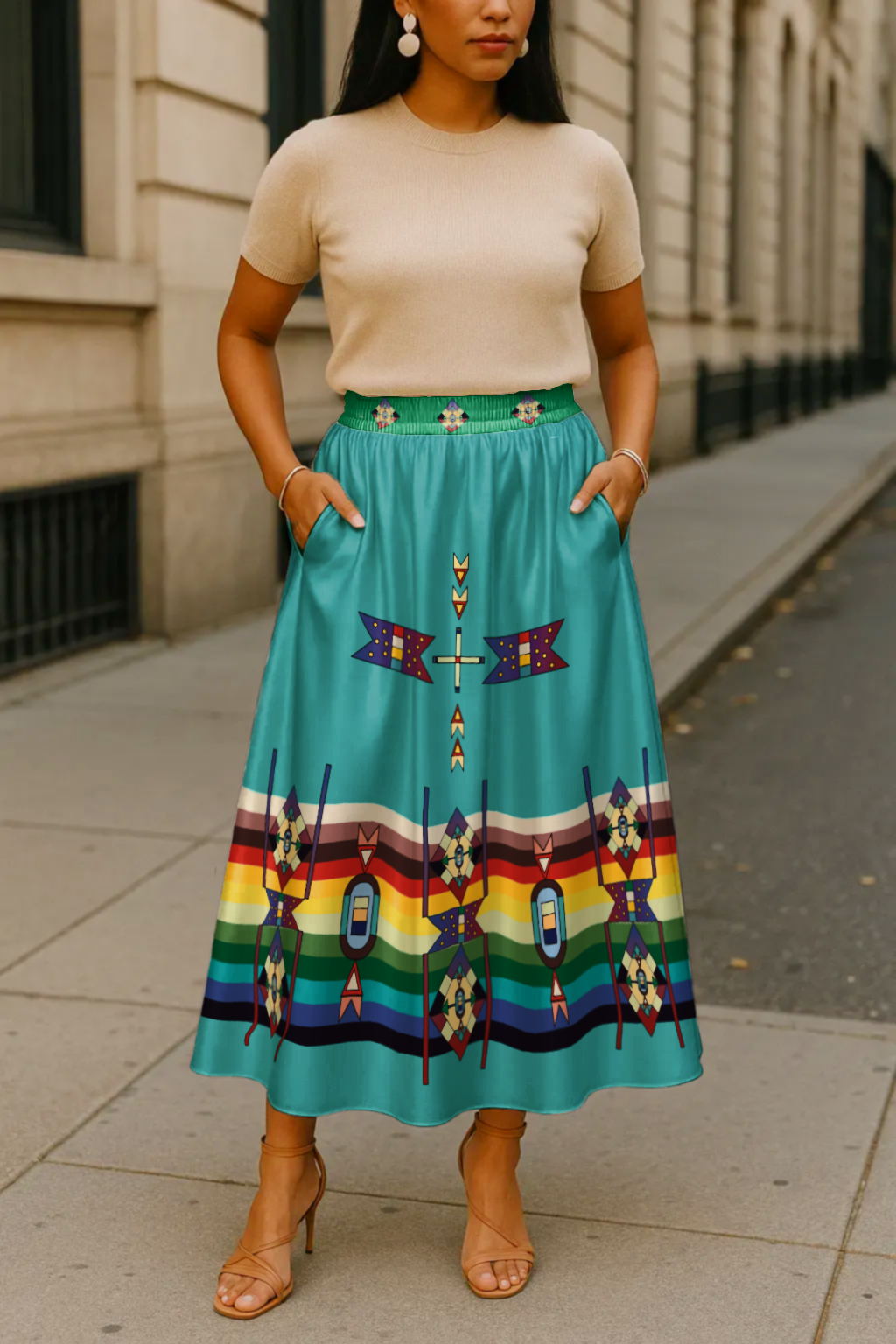 Flames of Heritage Geometric Skirt