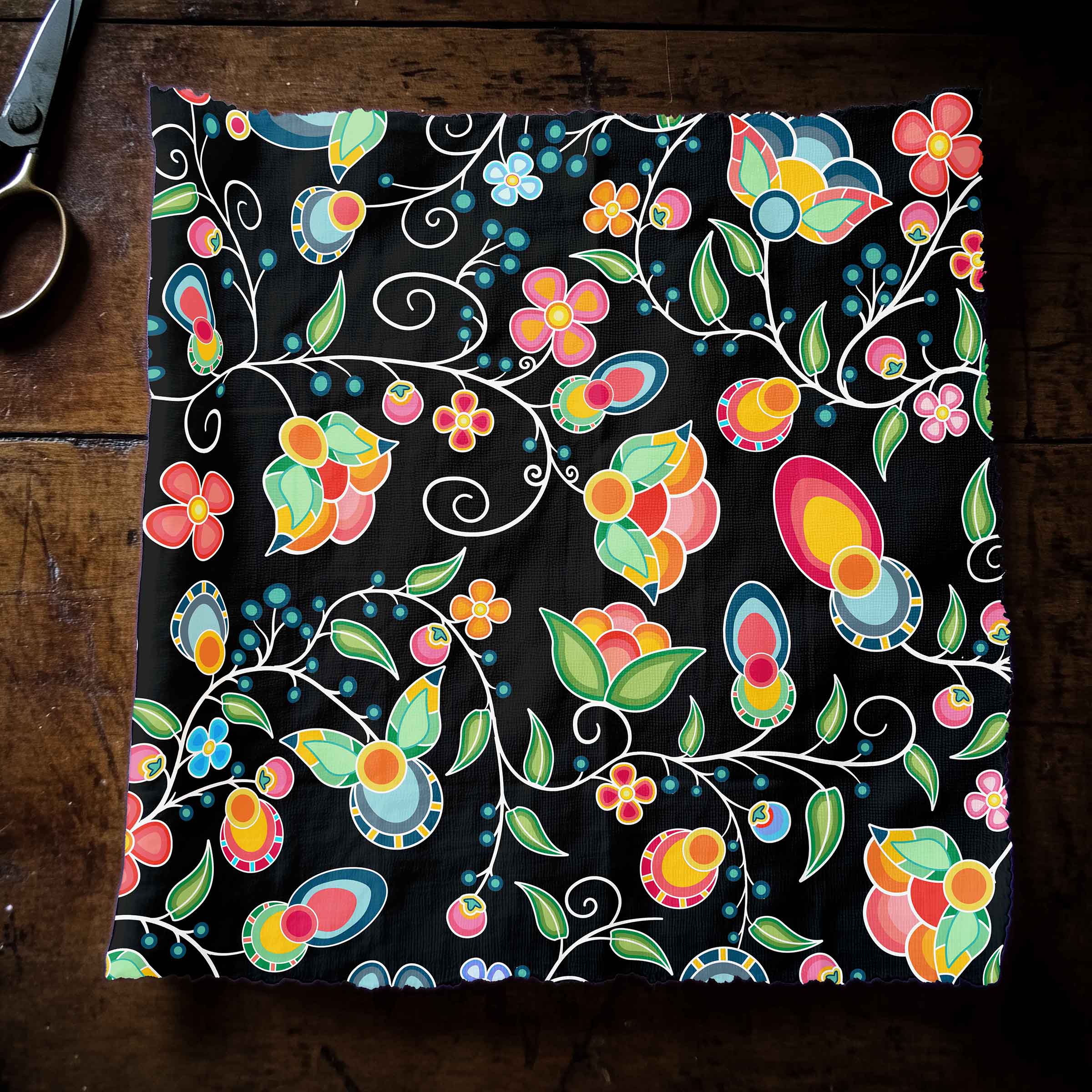 Floral Bounty Black 56 Inch Cotton Poplin Pre Order