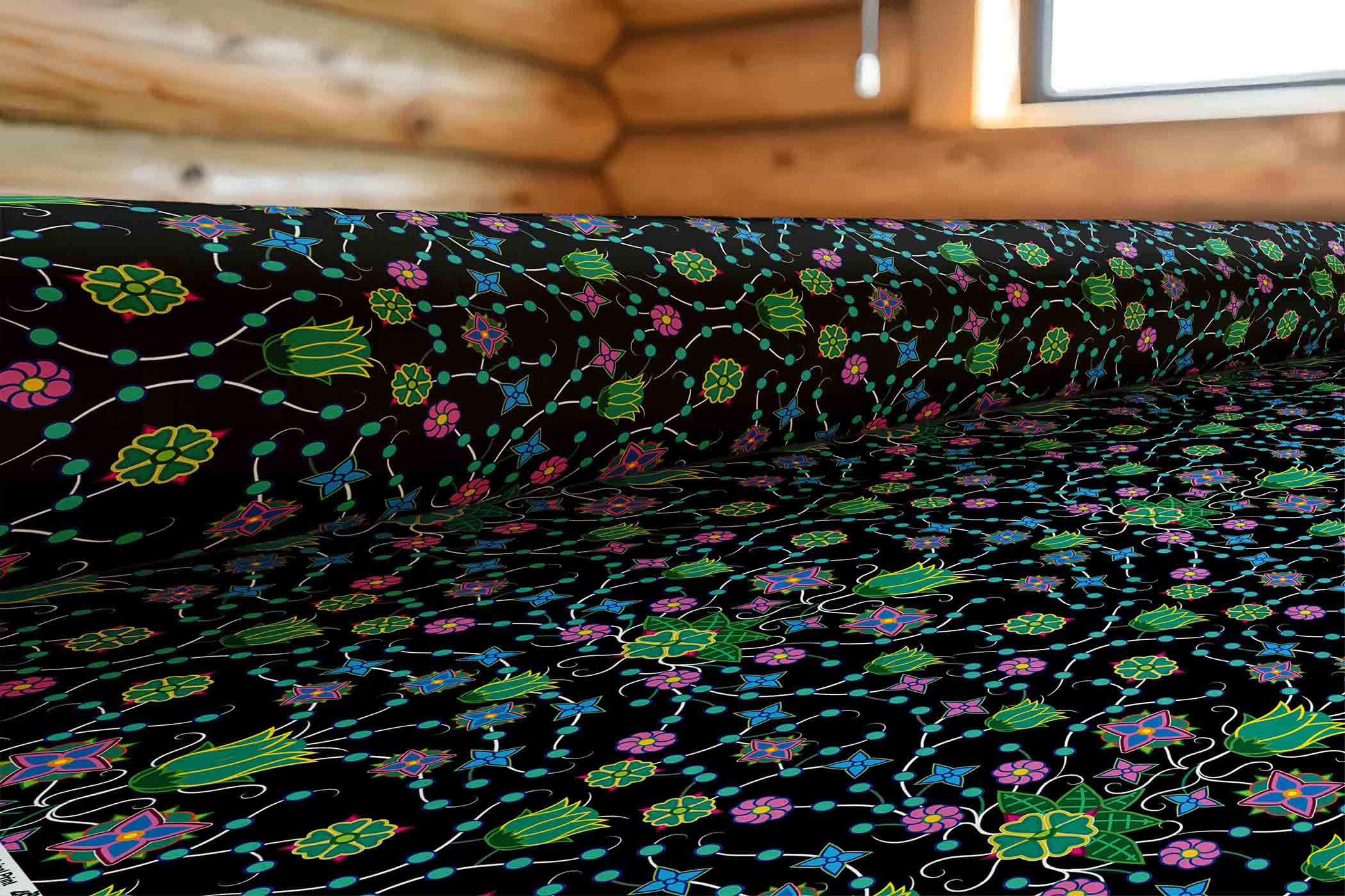 Floral Damask Garden Satin