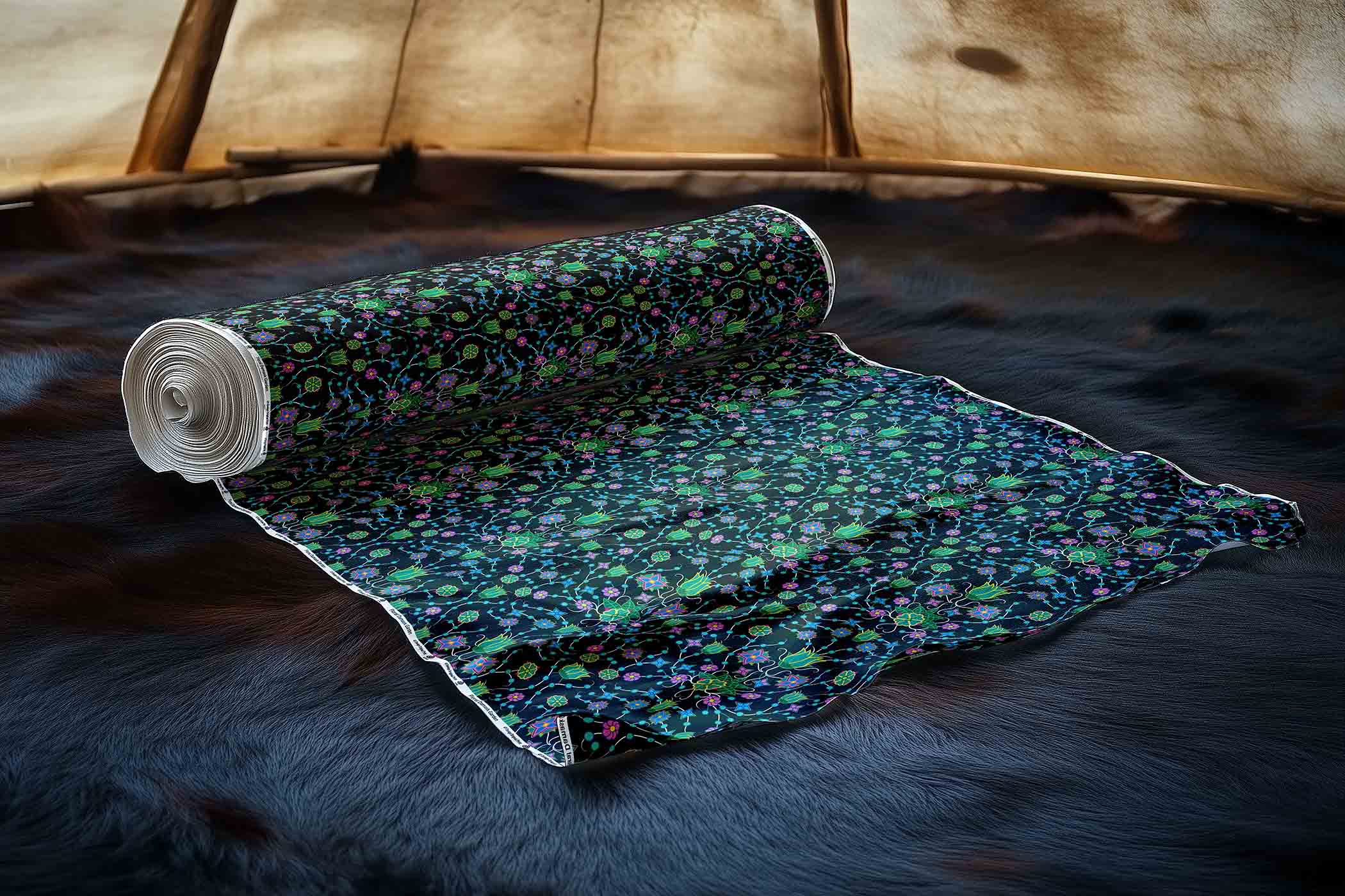 Floral Damask Garden Satin