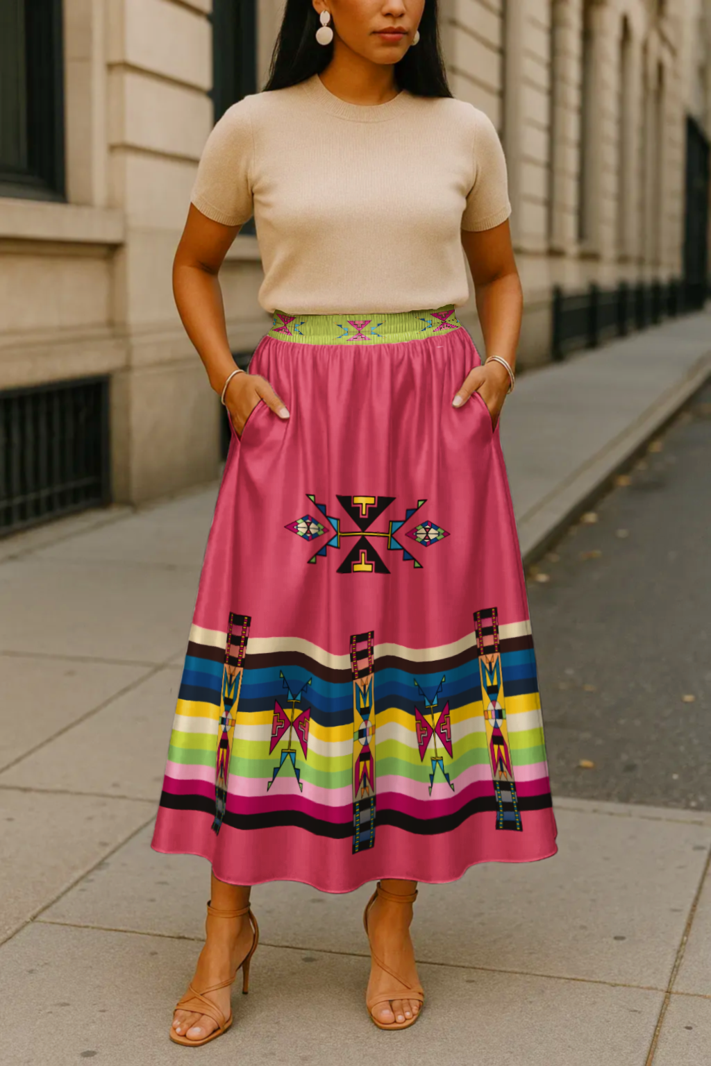 Four Directions Harmony Geometric Skirt