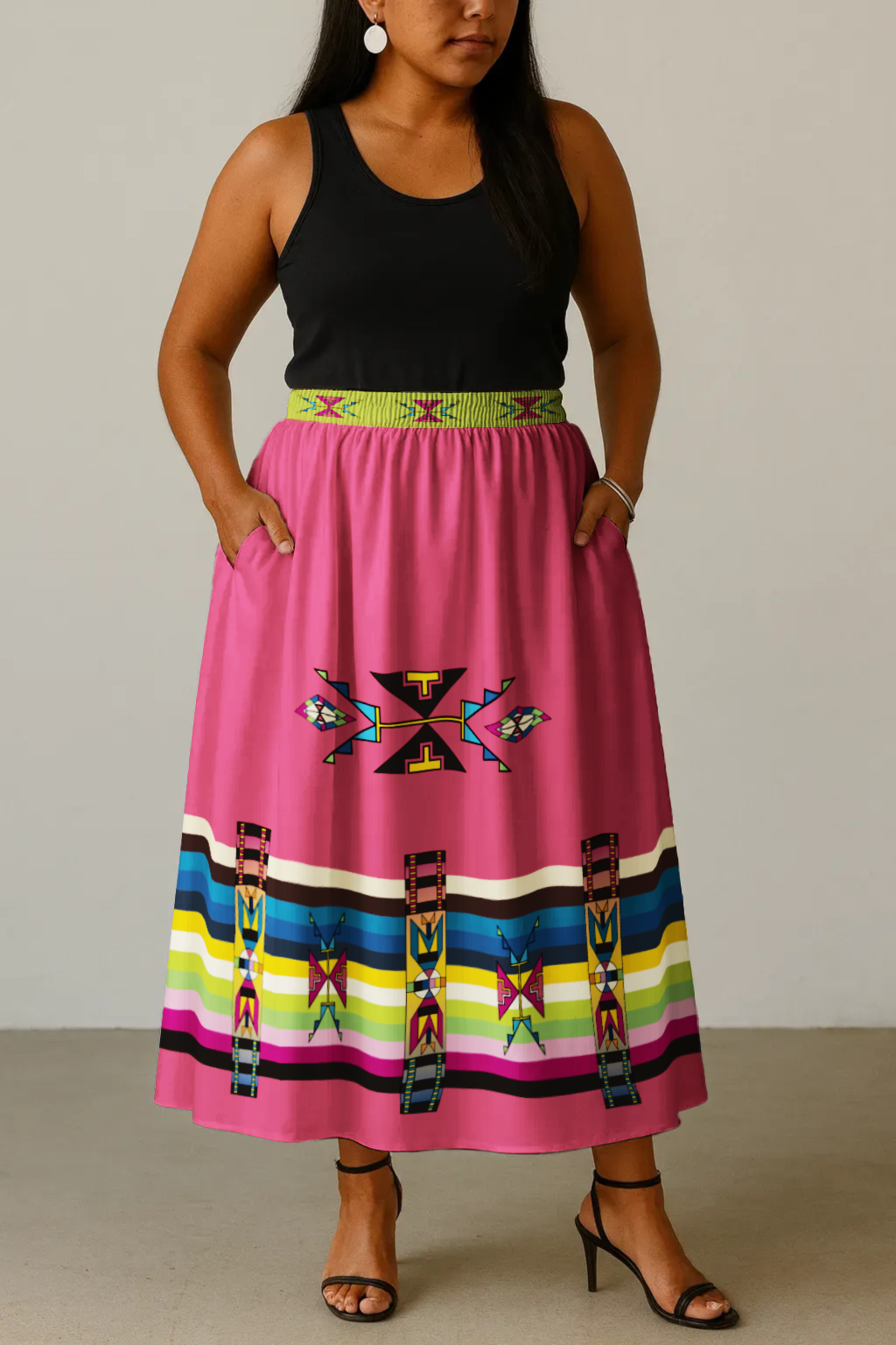 Four Directions Harmony Geometric Skirt