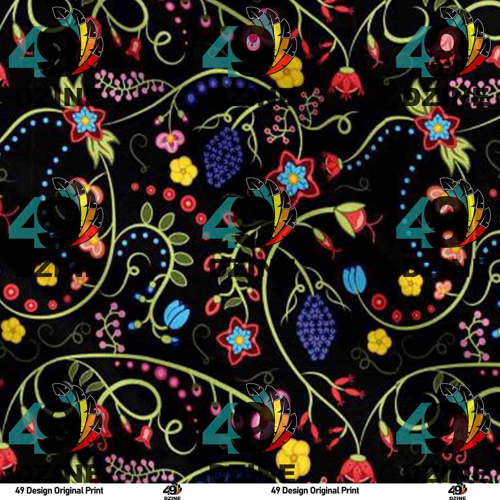 Fresh Fleur Midnight Satin Fabric By the Yard Pre Order