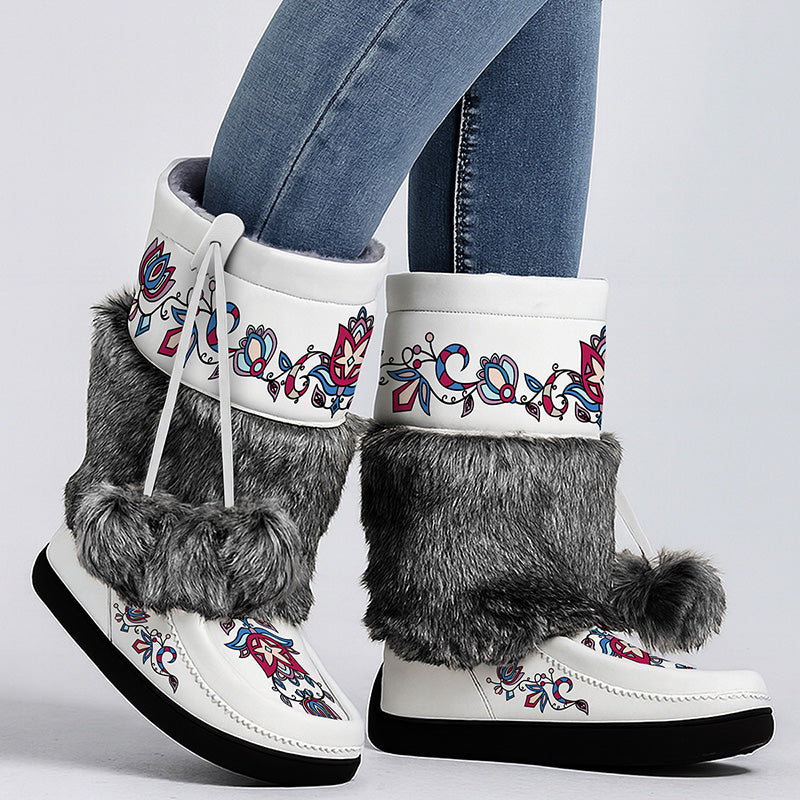 Northern Ember Real Leather MocLux Calf with Fur