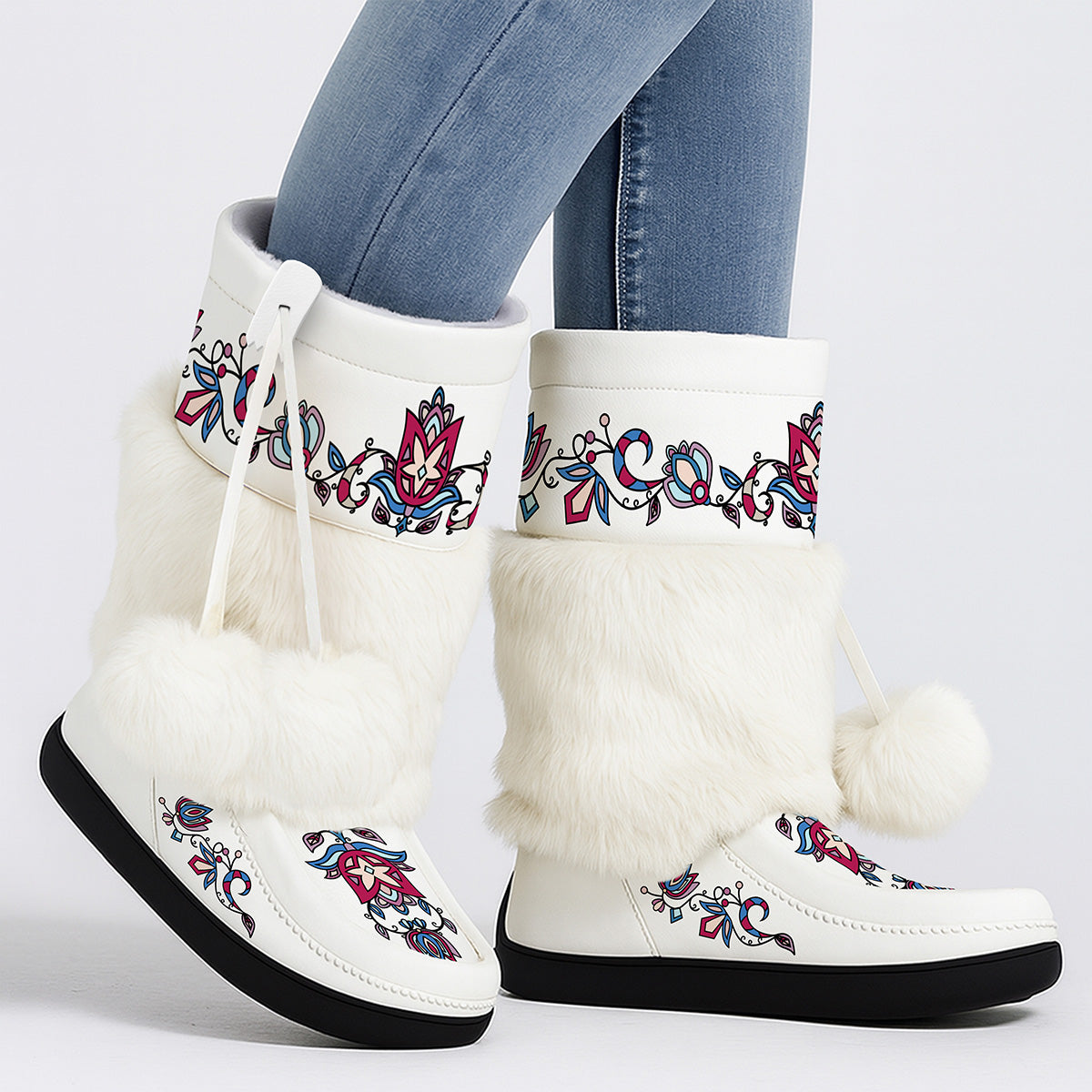 Northern Ember Real Leather MocLux Calf with Fur