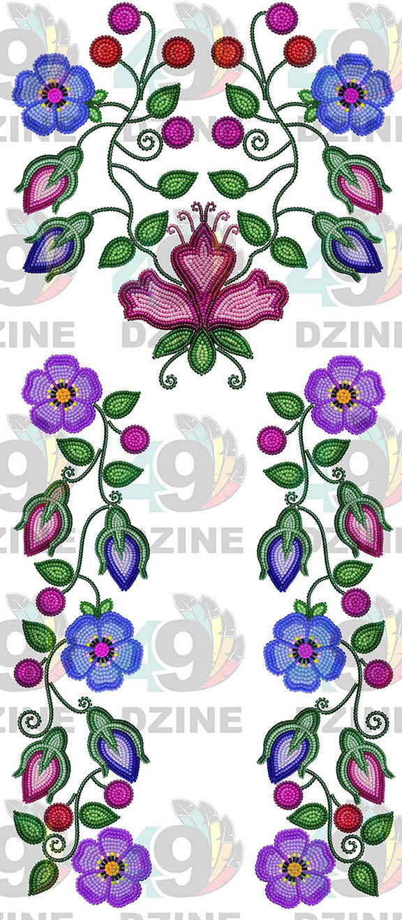 Garden Halo Beadwork Set Transfer (Various Sizes)