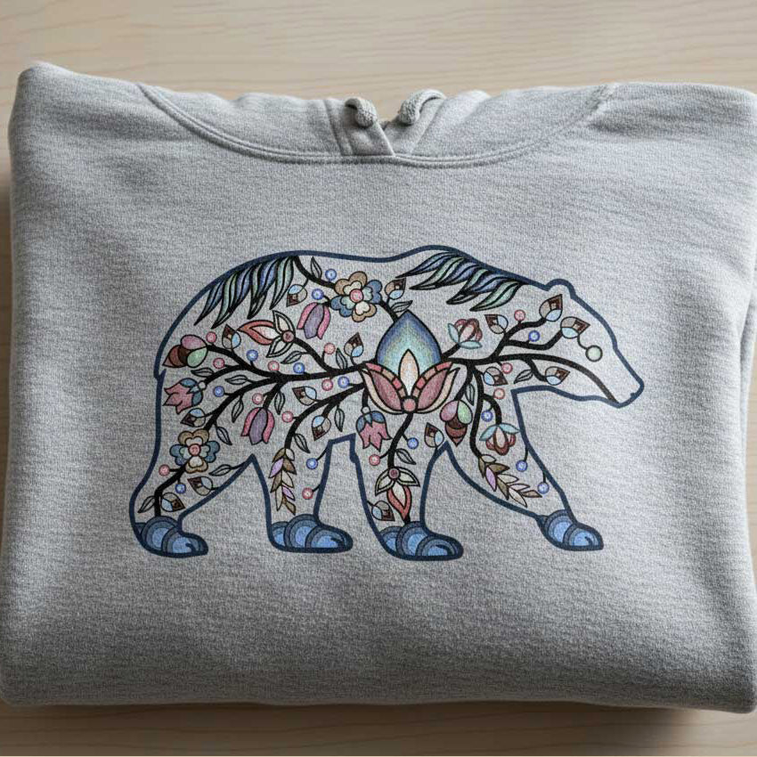 Bear Floral Motif 1 Various Sizes