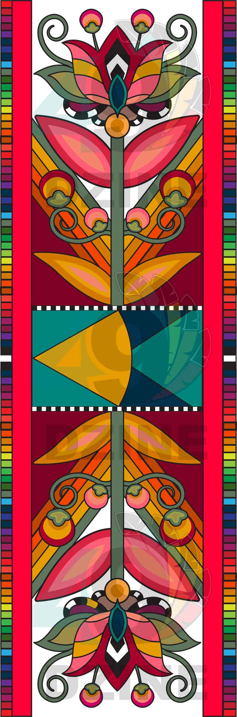 Sunset Pathways Geometric Element 12 Transfer (Various Sizes)