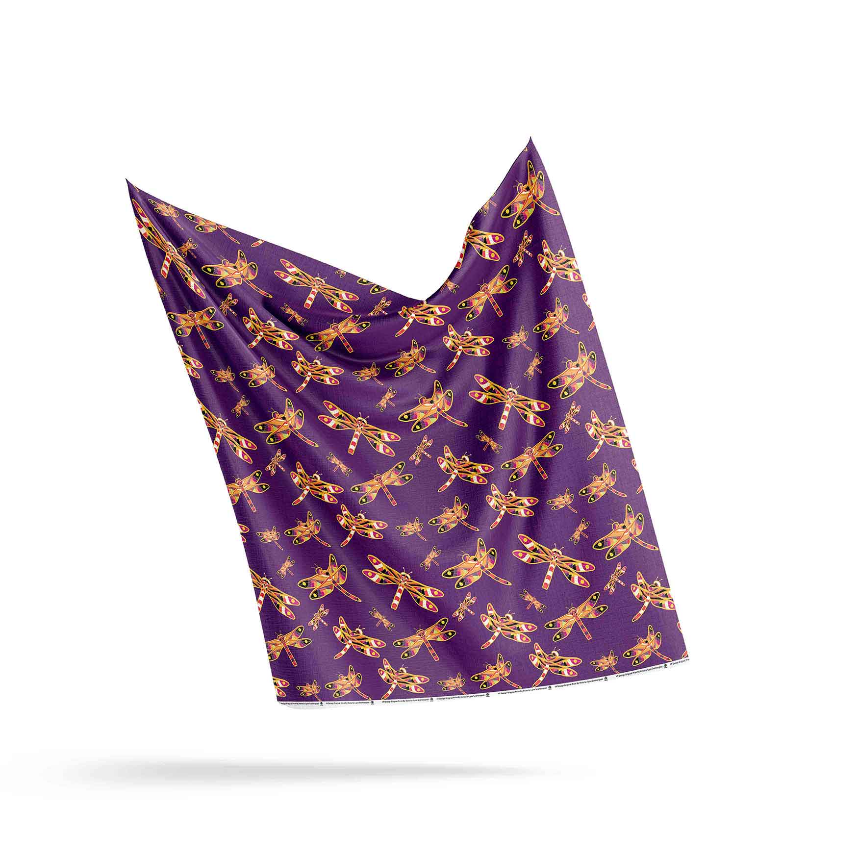 Gathering Yellow Purple Satin Fabric By the Yard Pre Order