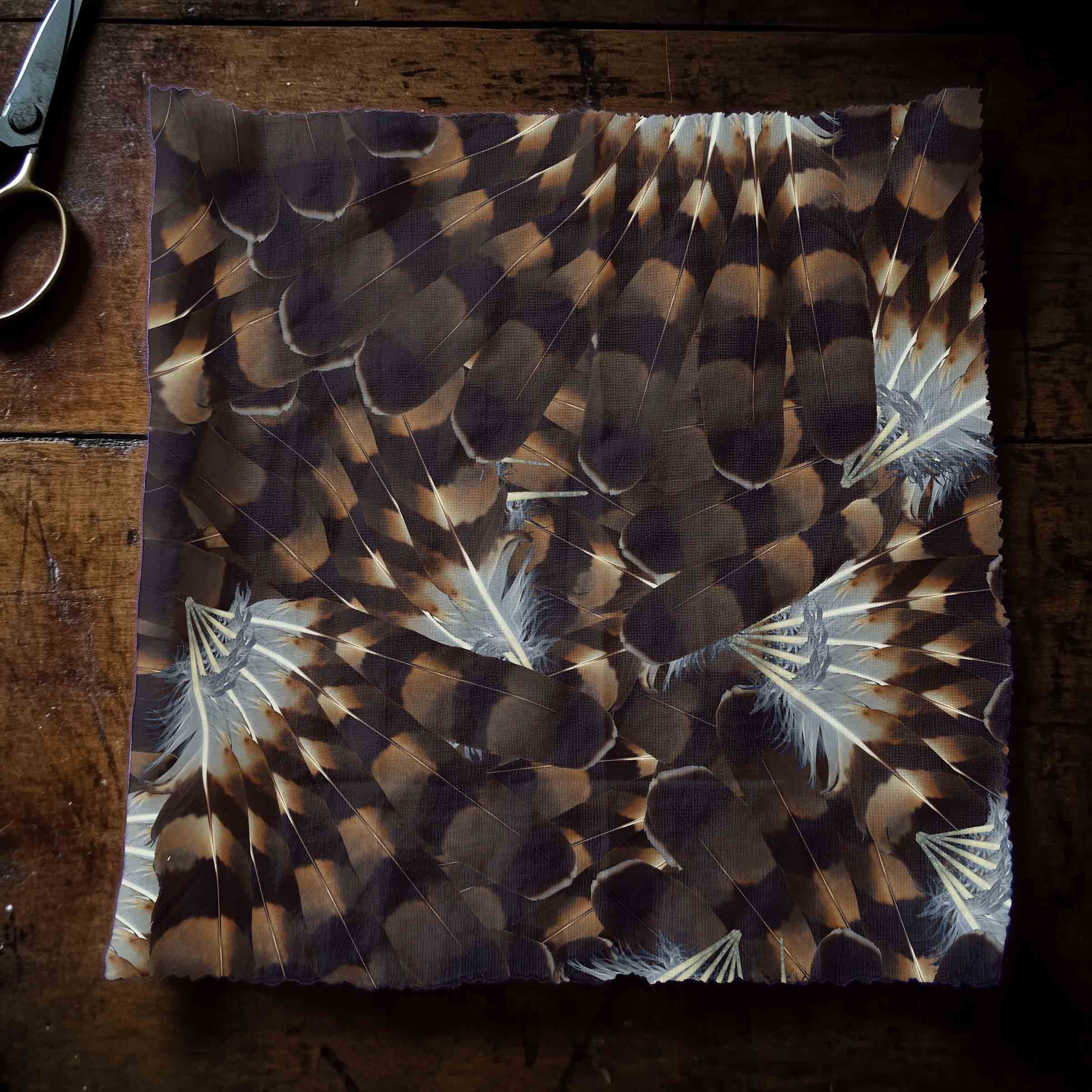 Hawk Feathers Satin Fabric By the Yard Pre Order