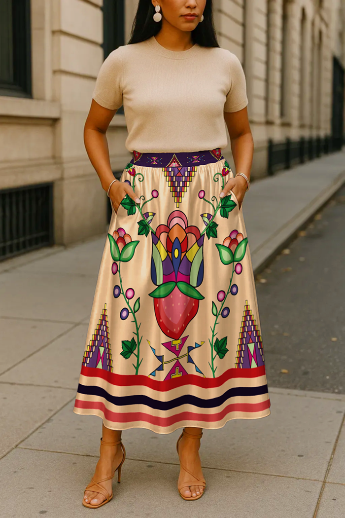 Heartberry Bloom Cream Skirt