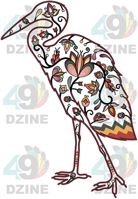 Heron Floral Animals 01-M Various Sizes