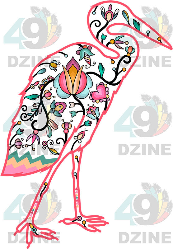 Heron Floral Animals 02-M Various Sizes