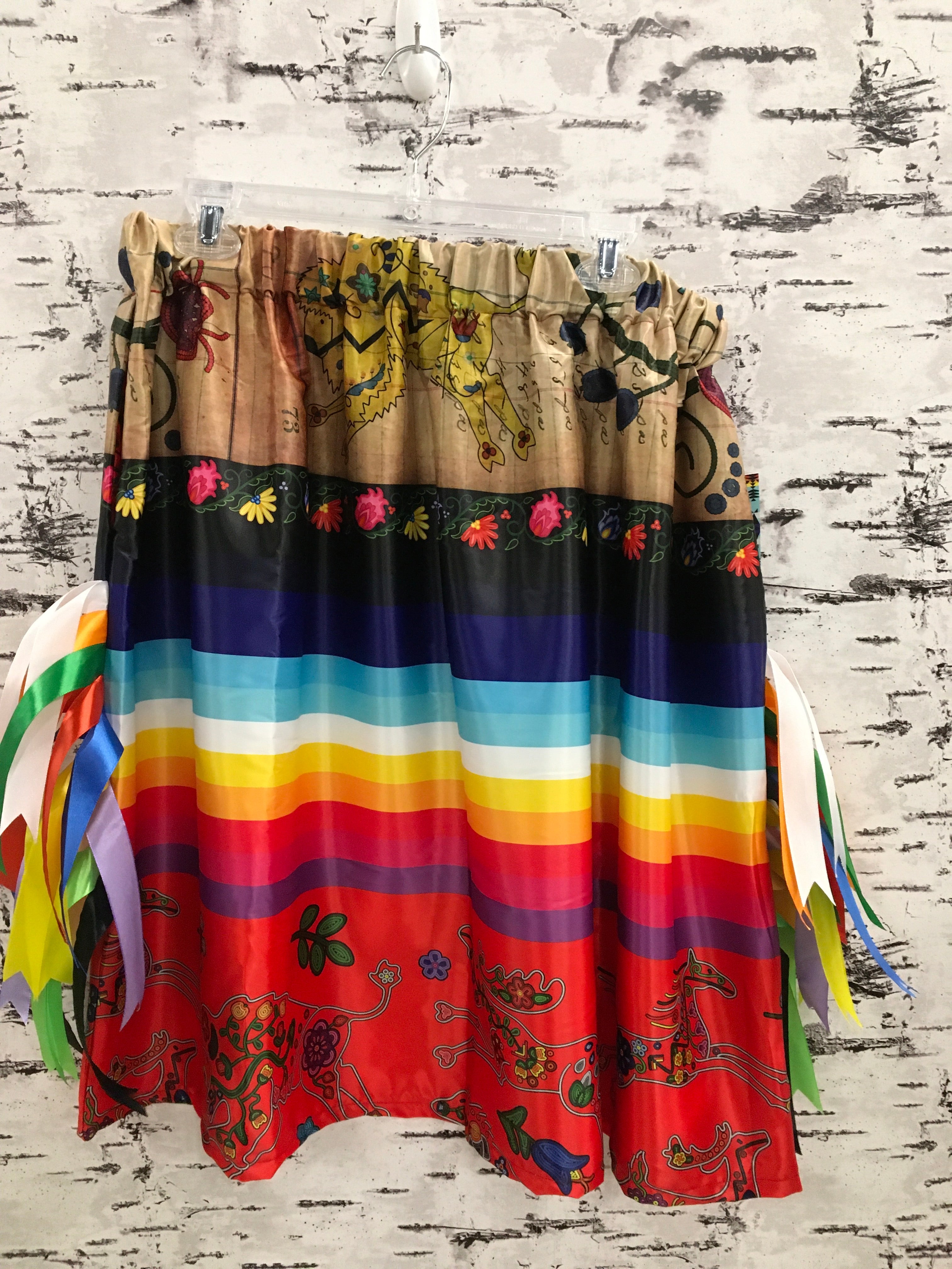 Handmade Floral Buffalo Berry Ribbon Skirt